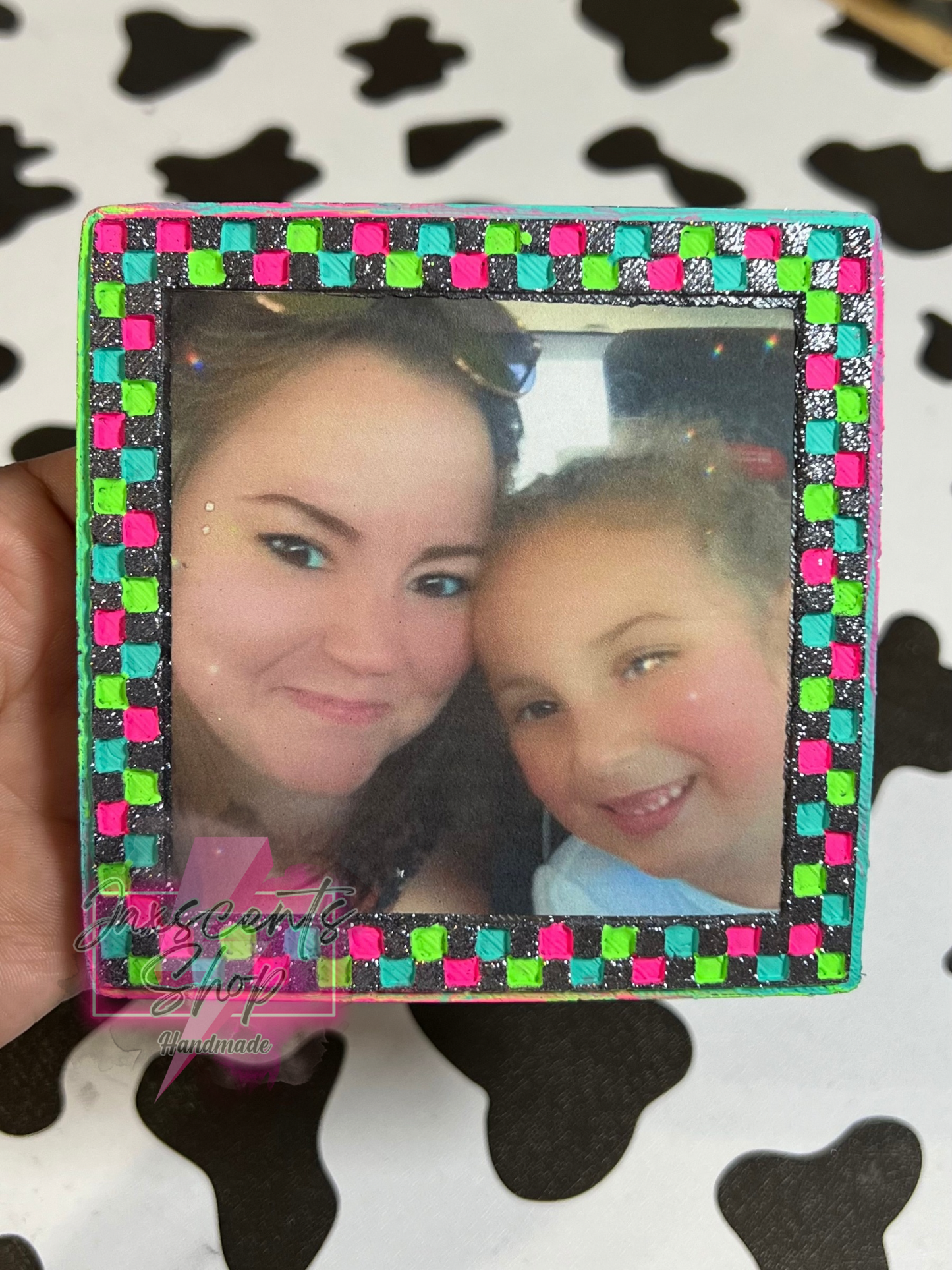 Checker Frame (Custom Photo) Car Freshie