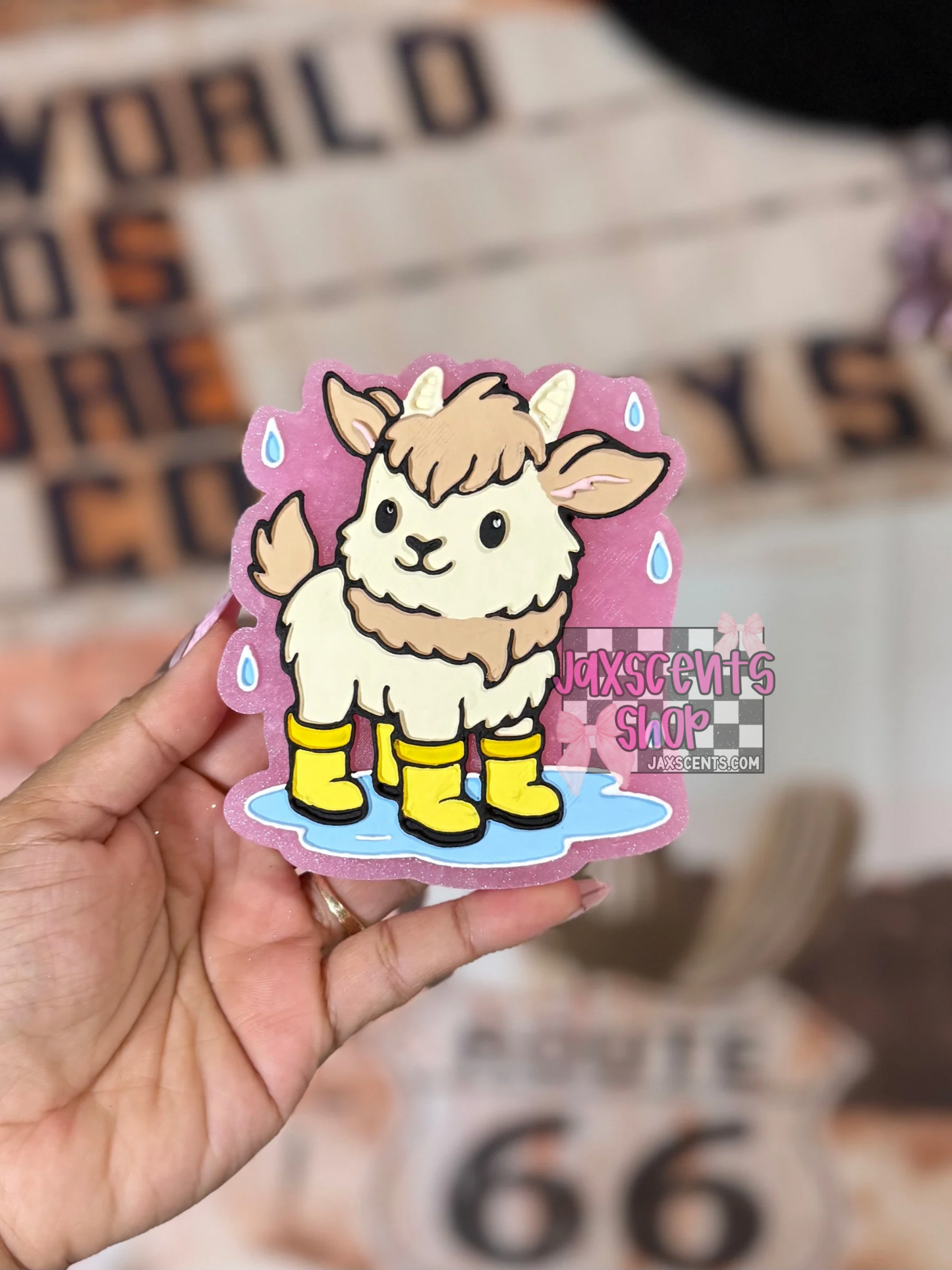 Goat in Rain Boots Car Freshie