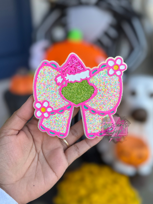 Green Guy Laced Bow With Flowers