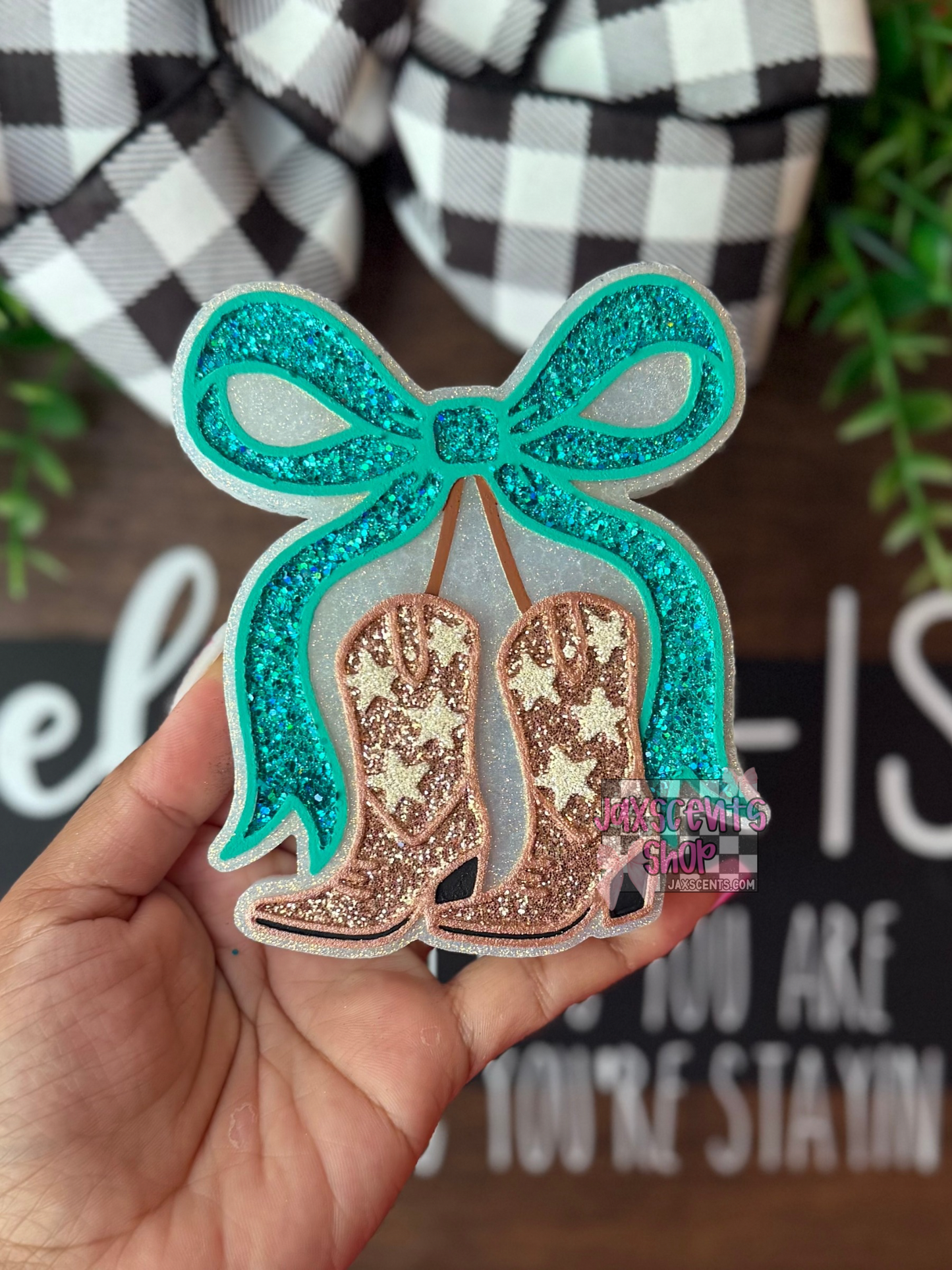 Cowboy Boots Cherries with Bow
