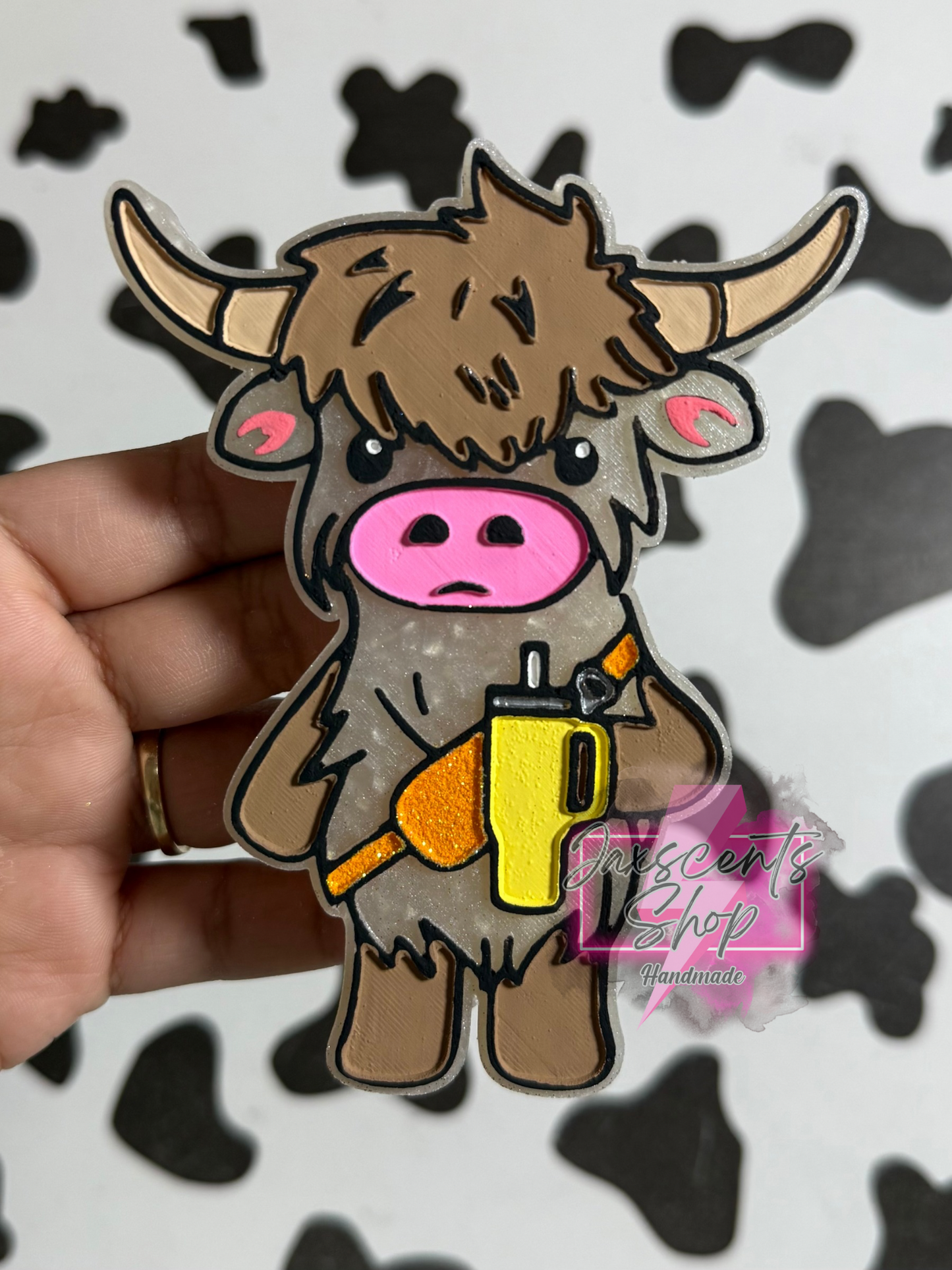 Bougie Highland Cow With Tumbler & Bag