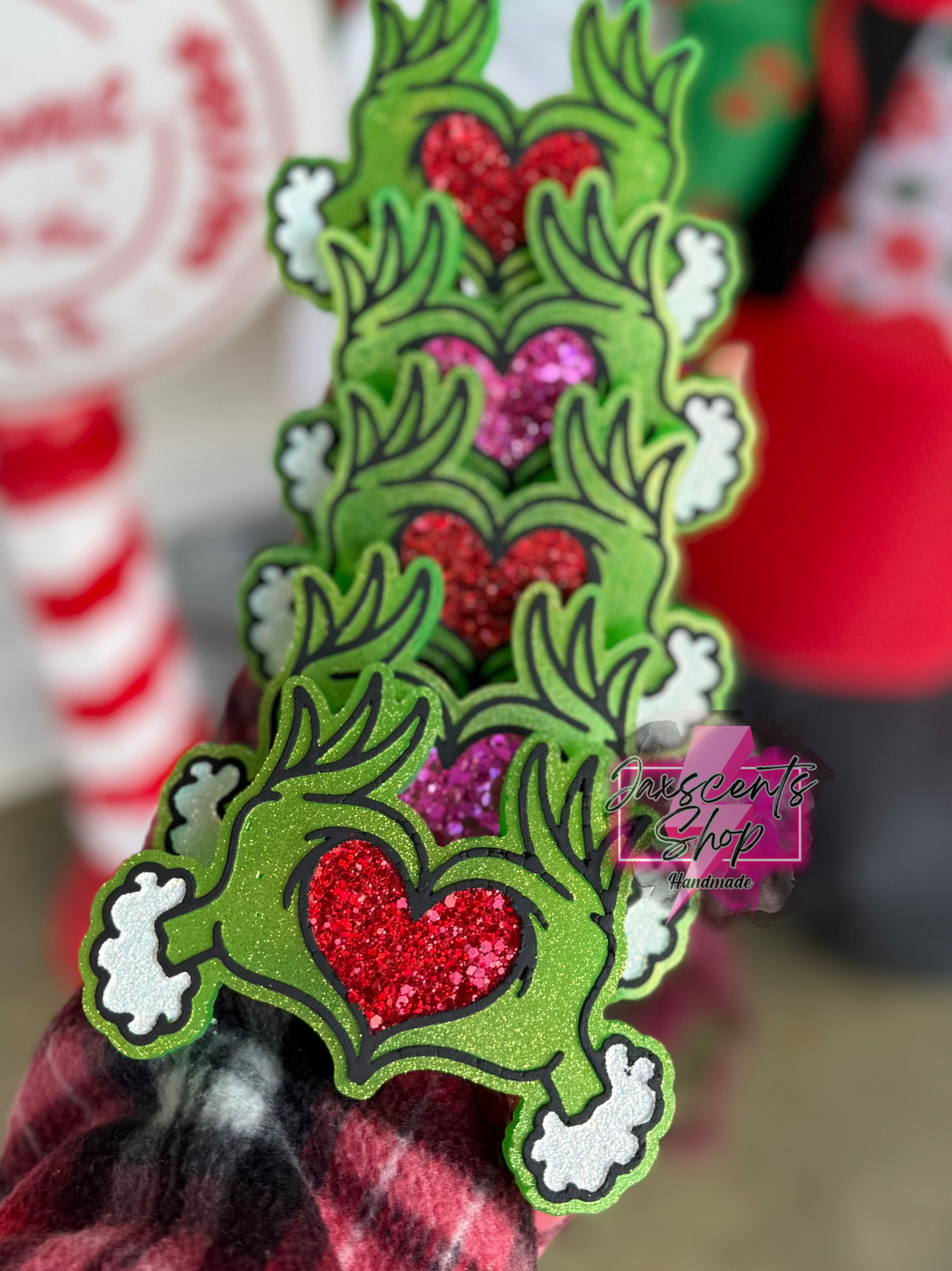 Green Man Heart Hands Car Freshie