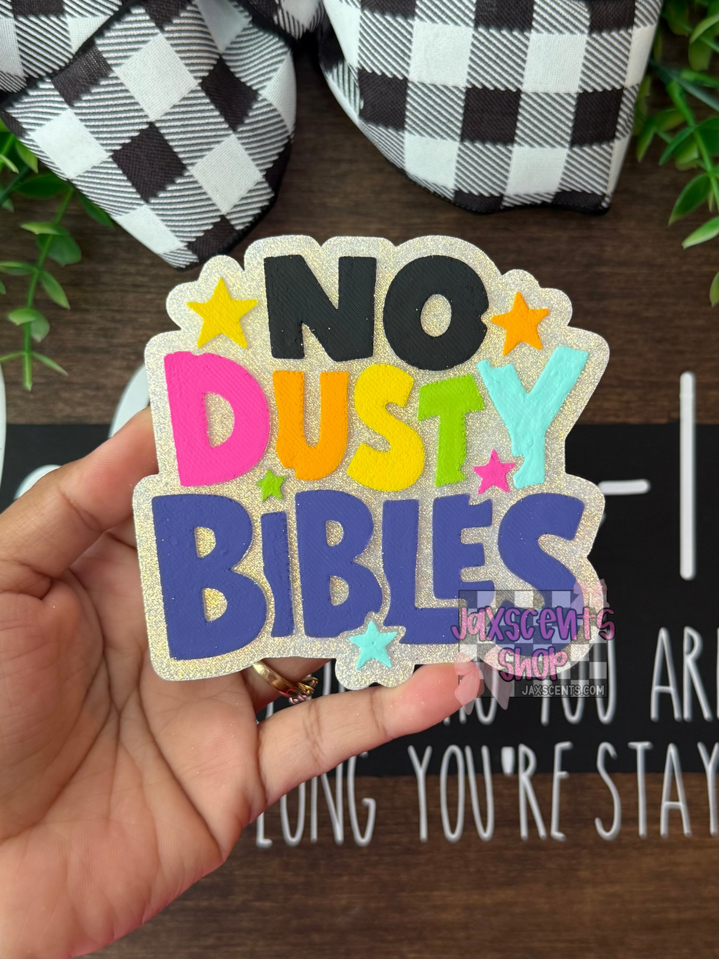 No Dusty Bibles Car Freshie