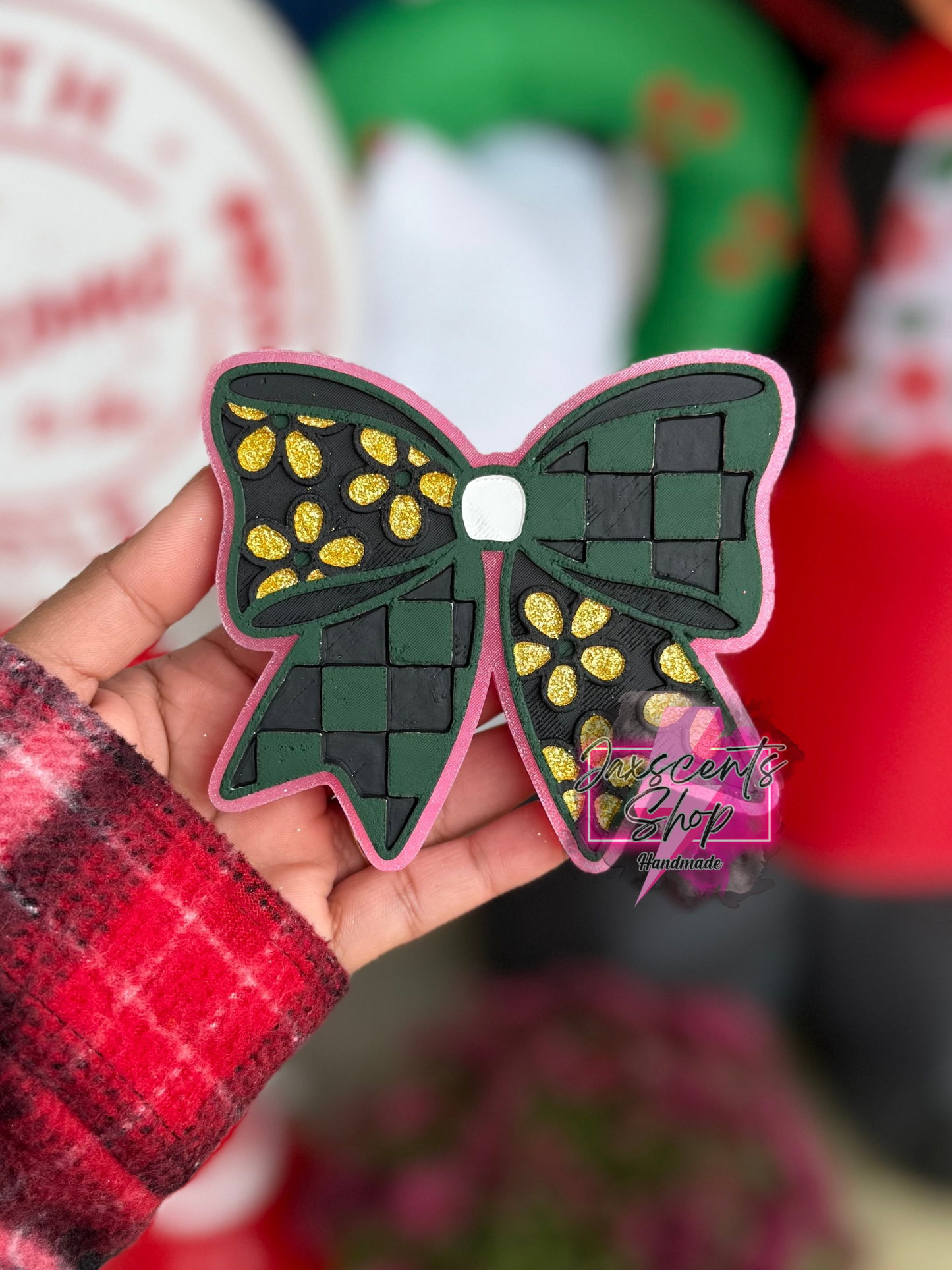 Flower Checkered Bow