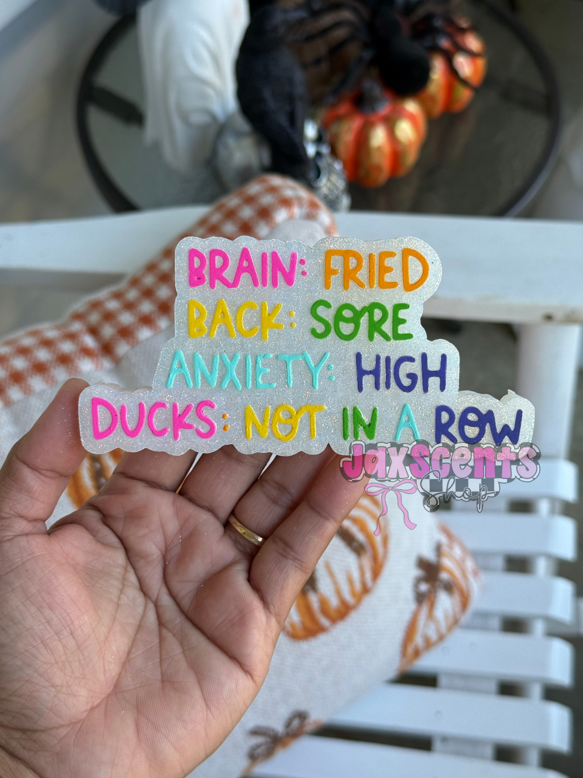 Brain Fried Back Sore Car Freshie