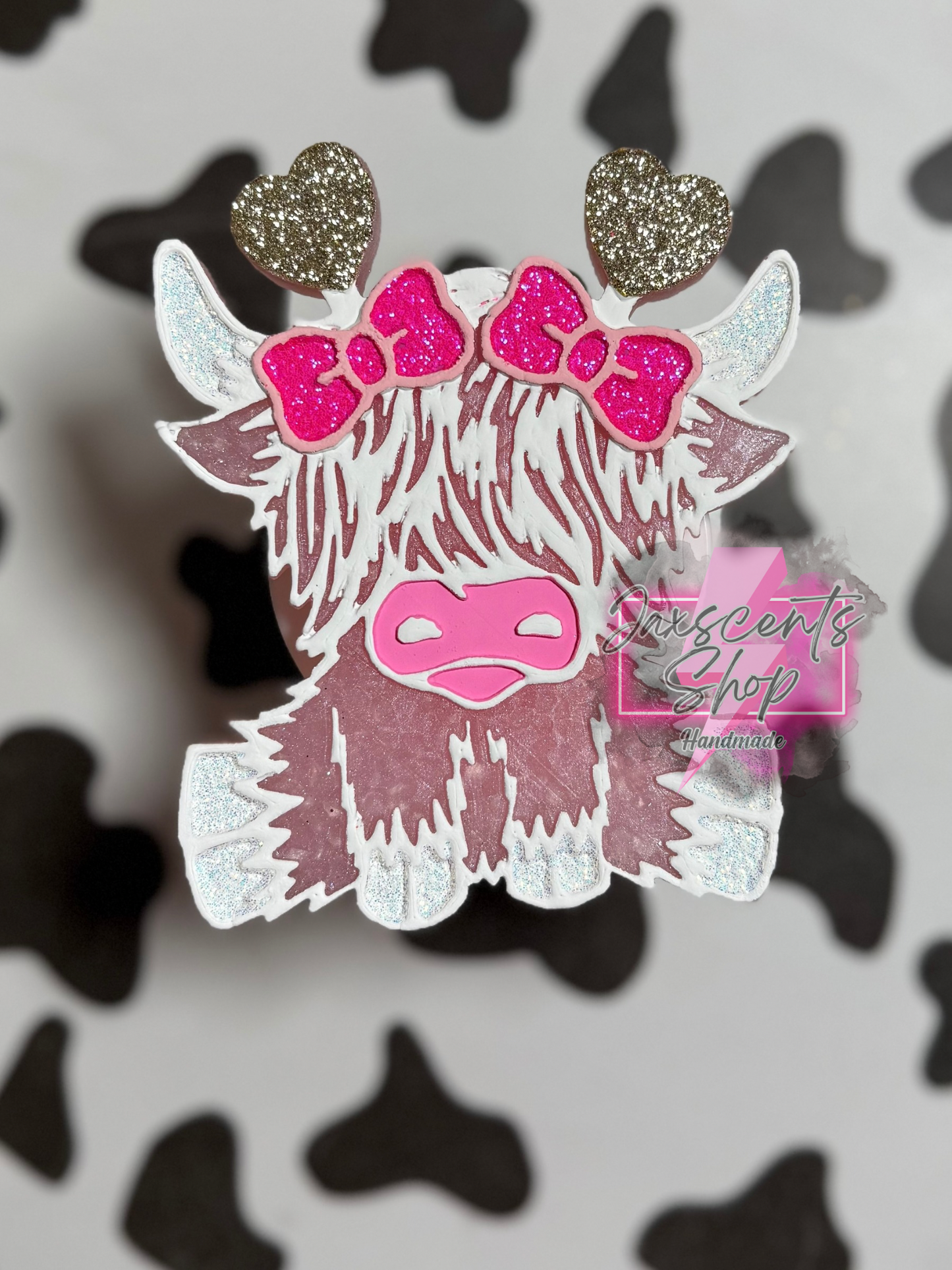 Highland Cow with Hearts