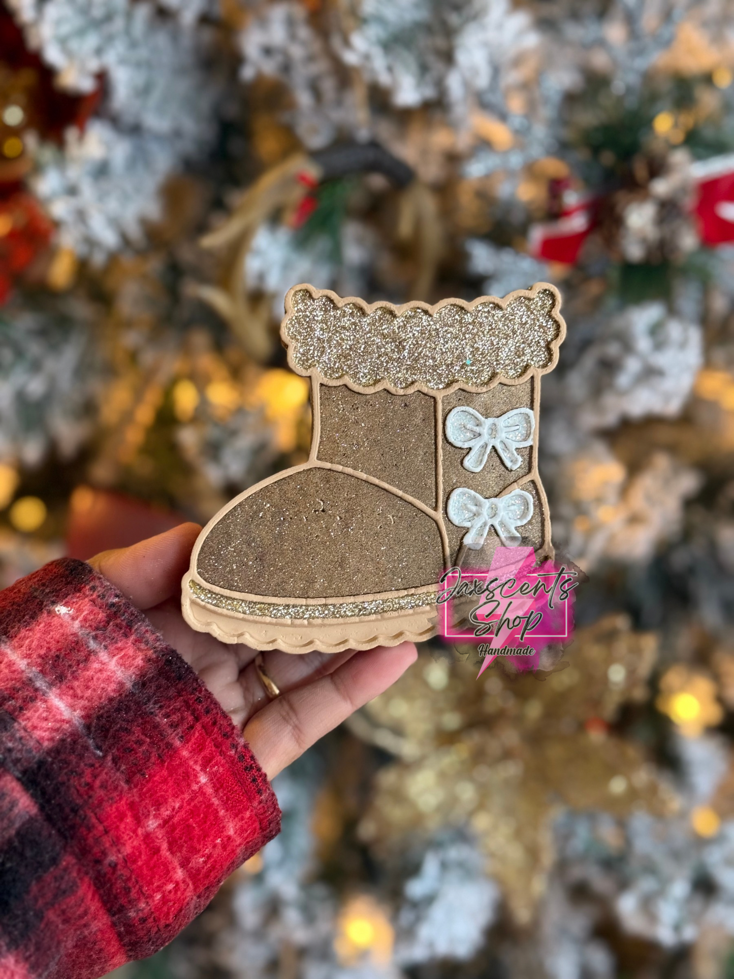 Winter Boot With Bows Car Freshie