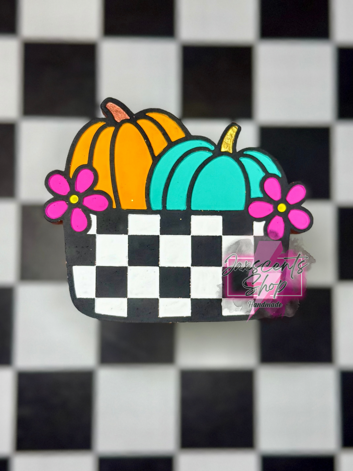 Checkered Pumpkin Basket