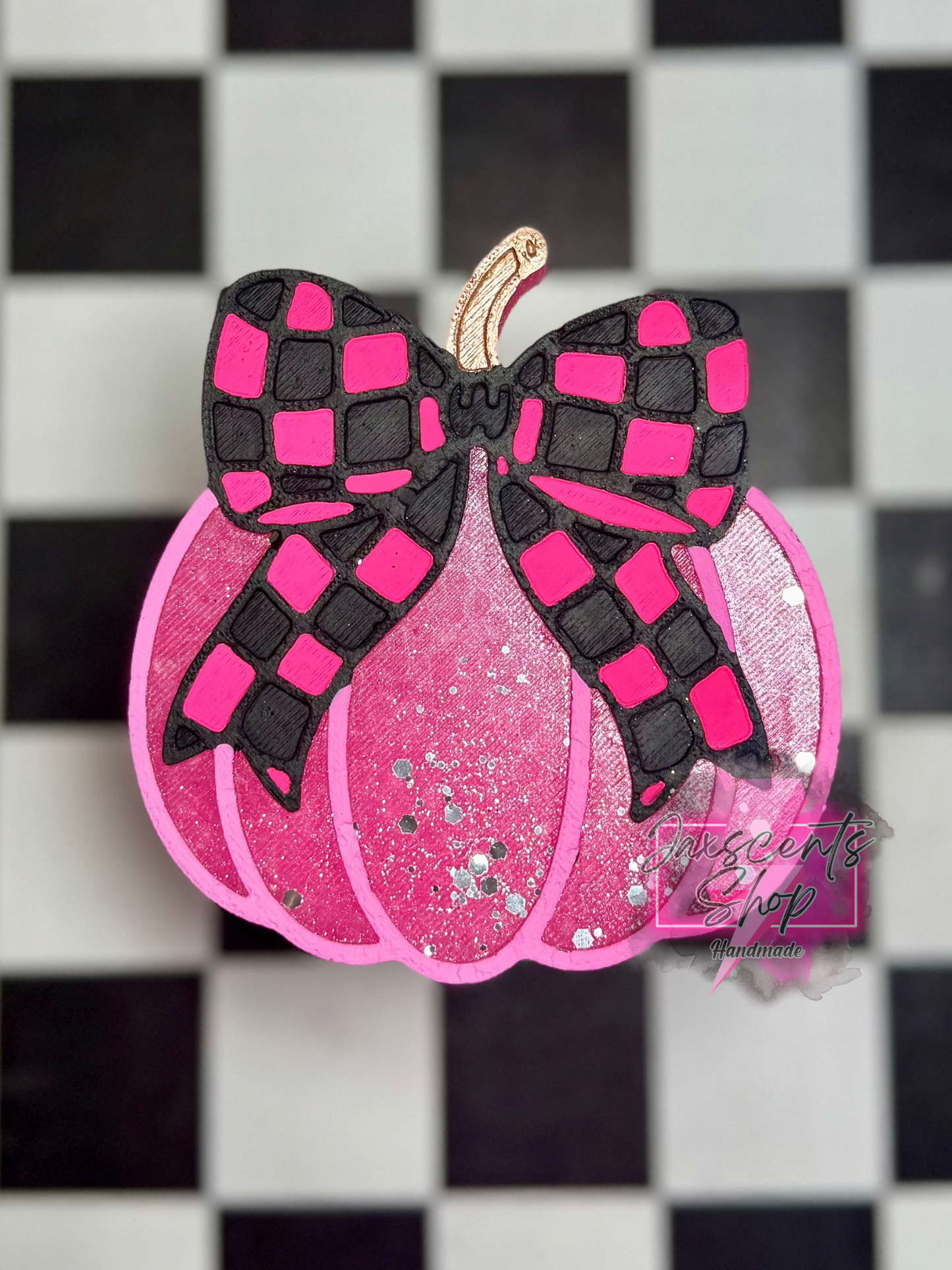 Pumpkin Checker Bow