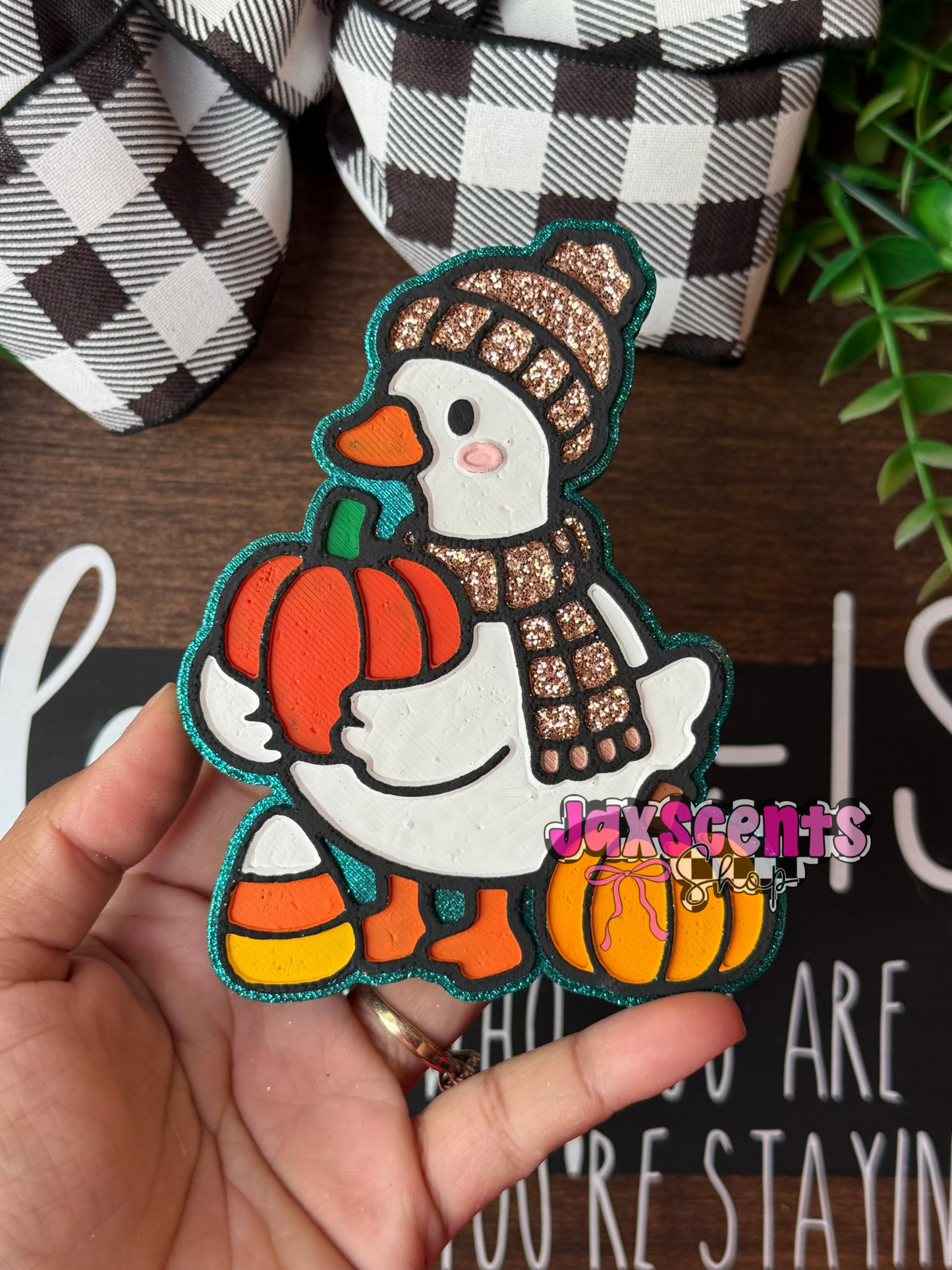 Fall Goose with Pumpkins Car Freshie
