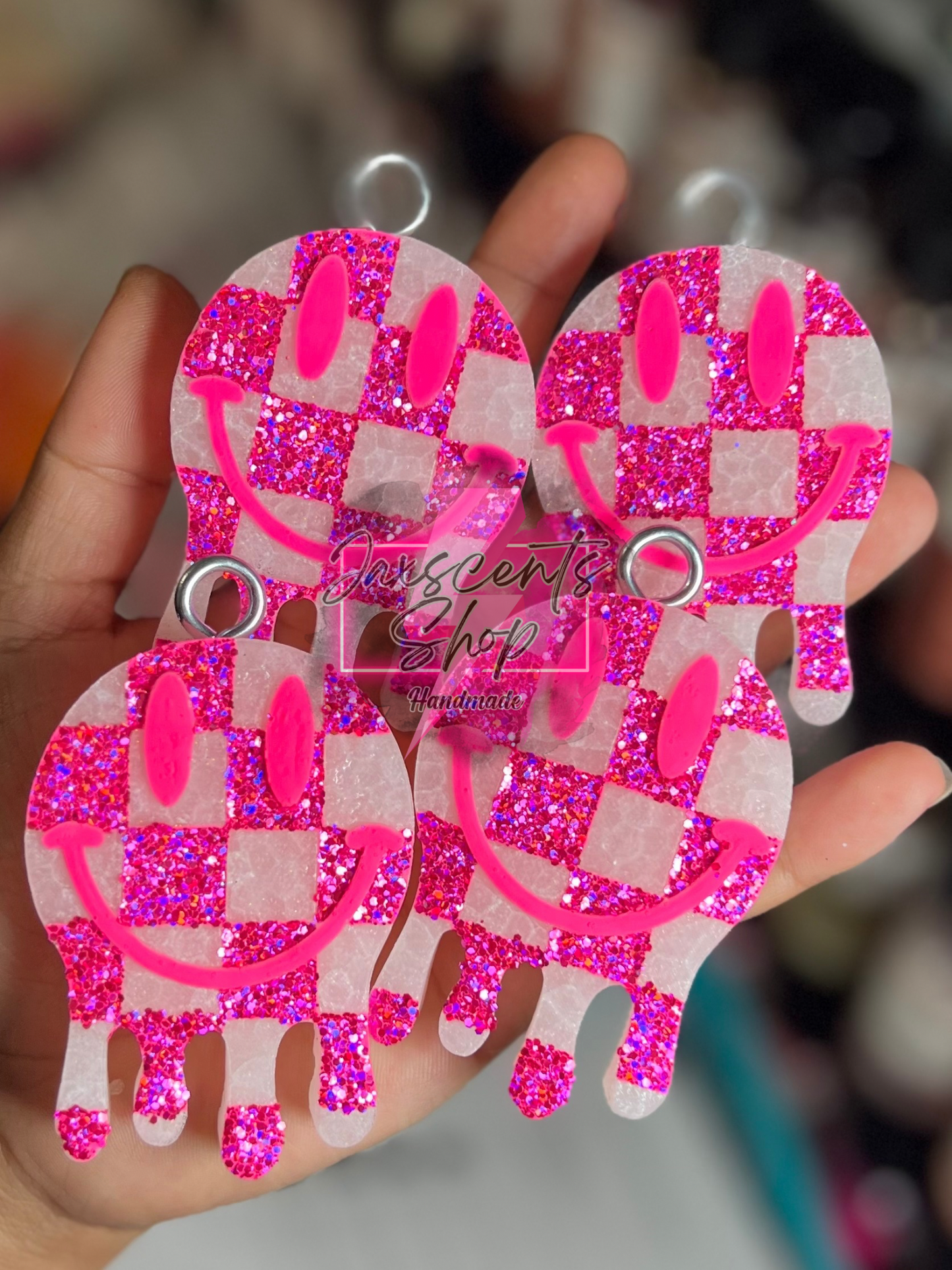 Checker Drip Smiley VENT CLIPS