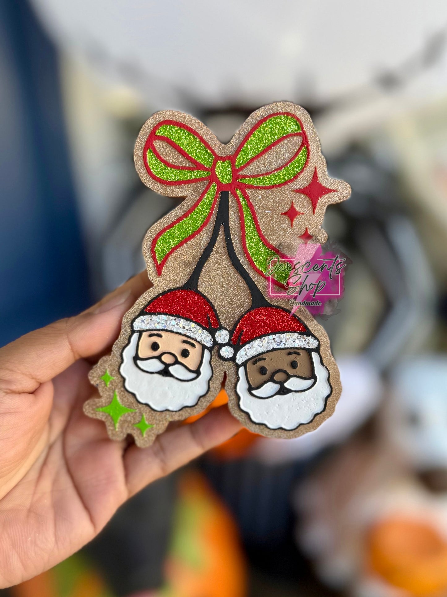 Santa Cherries With Bow