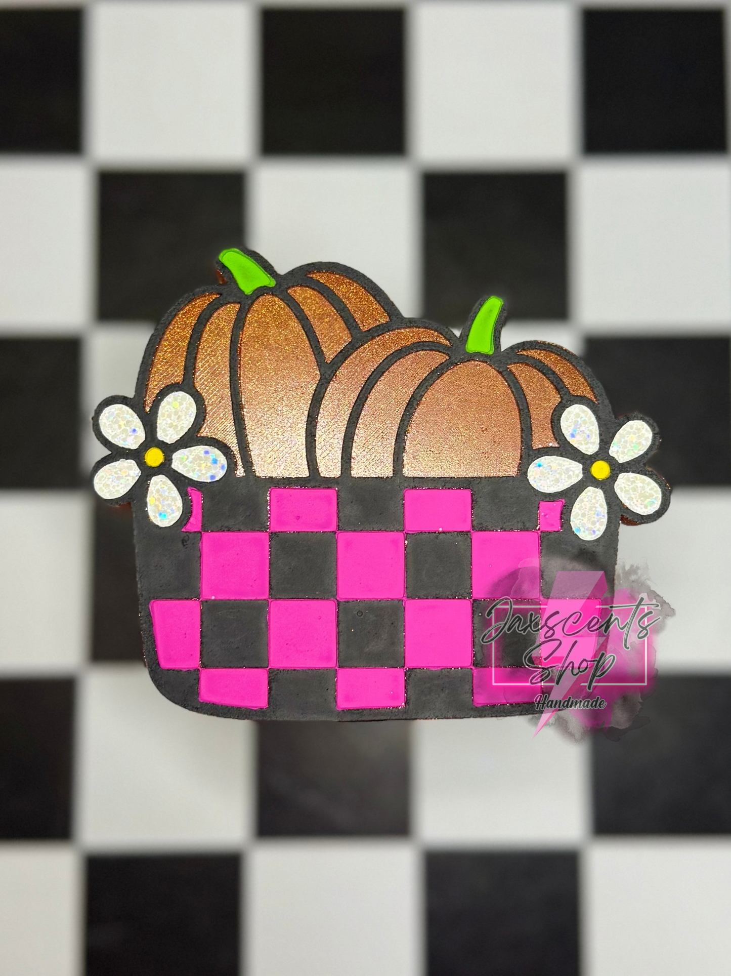 Checkered Pumpkin Basket