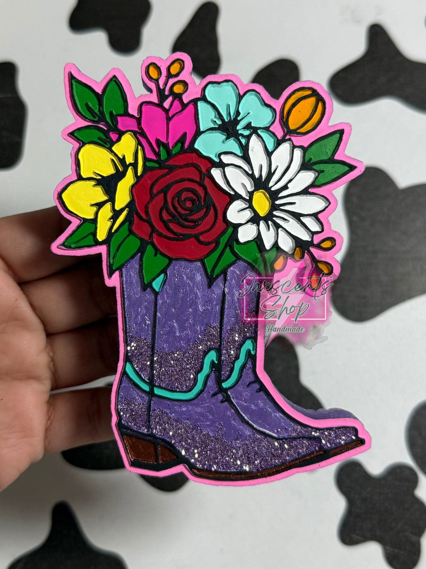 Floral Cowboy Boots Car Freshie