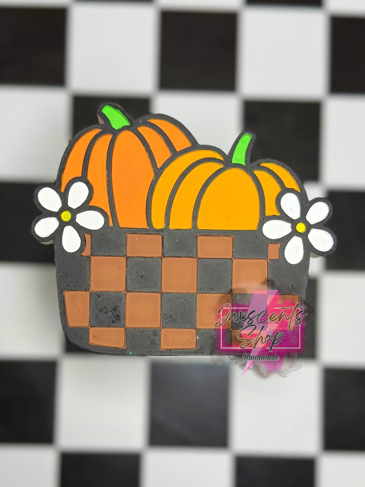 Checkered Pumpkin Basket