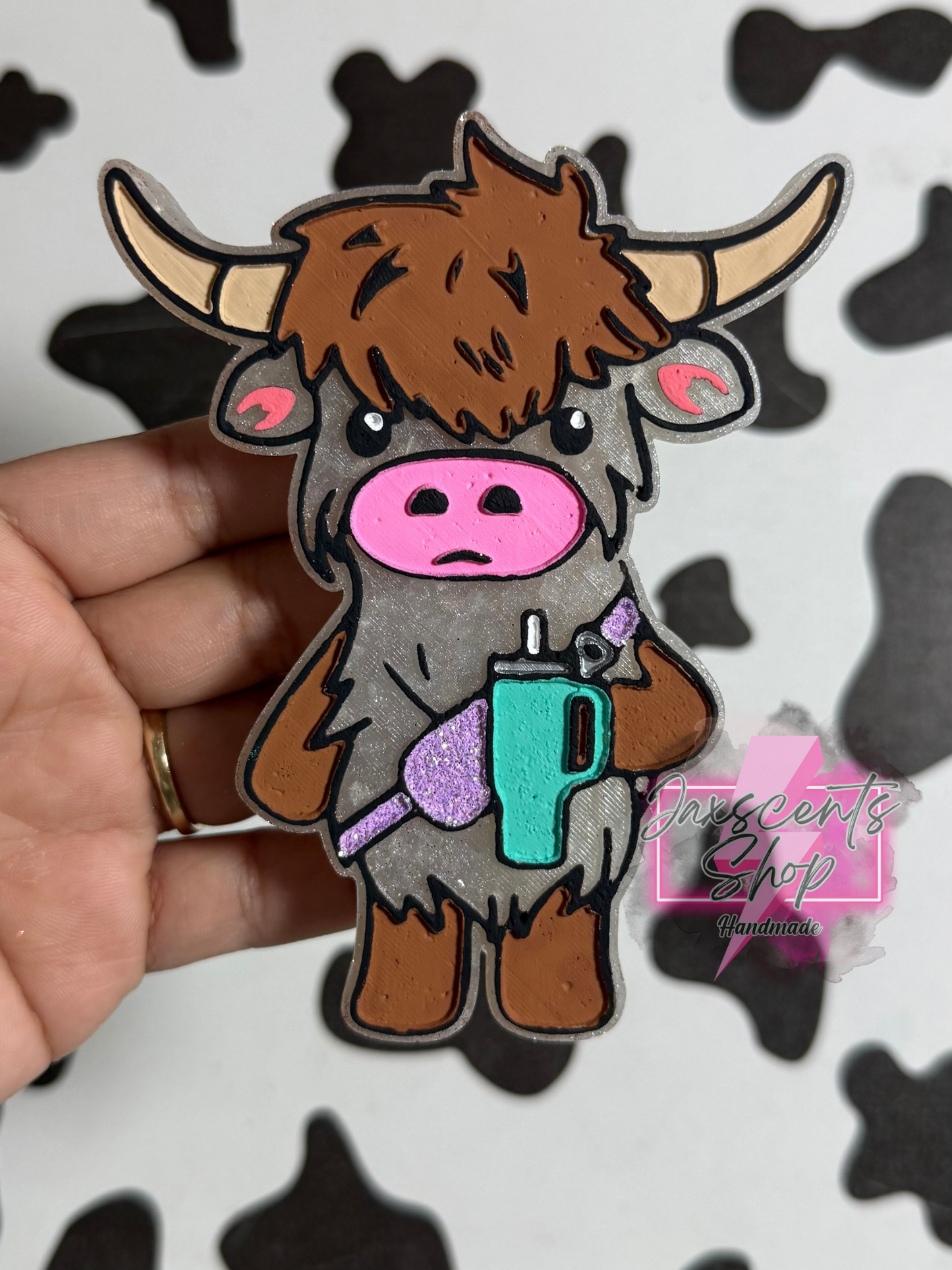 Bougie Highland Cow With Tumbler & Bag
