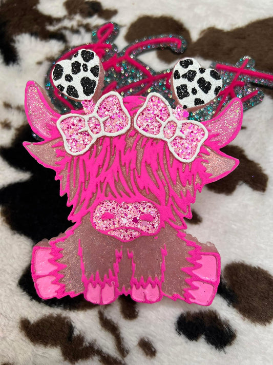 Highland Cow with Hearts