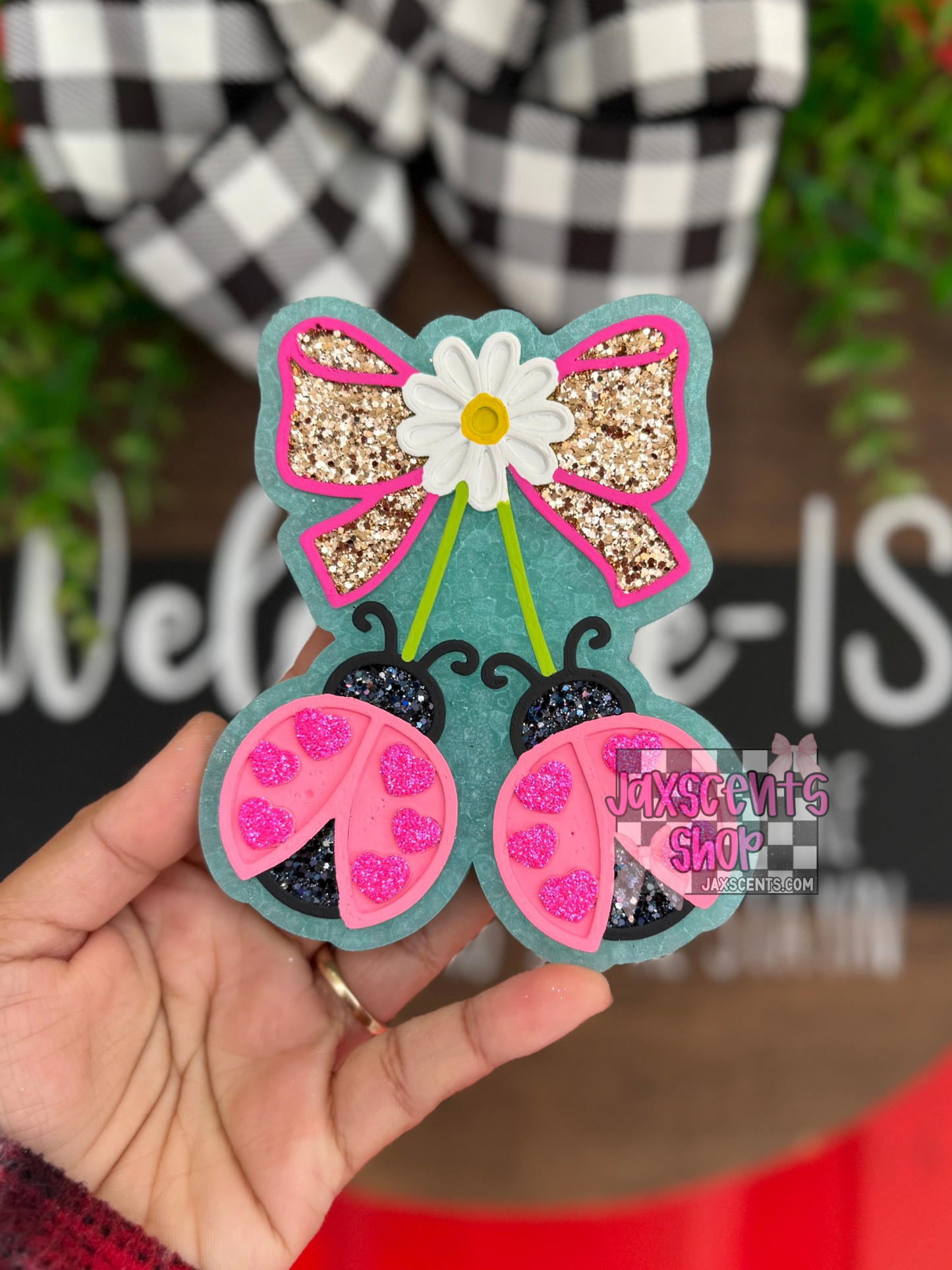 Lady Bug Cherries w/ Bow Car Freshie