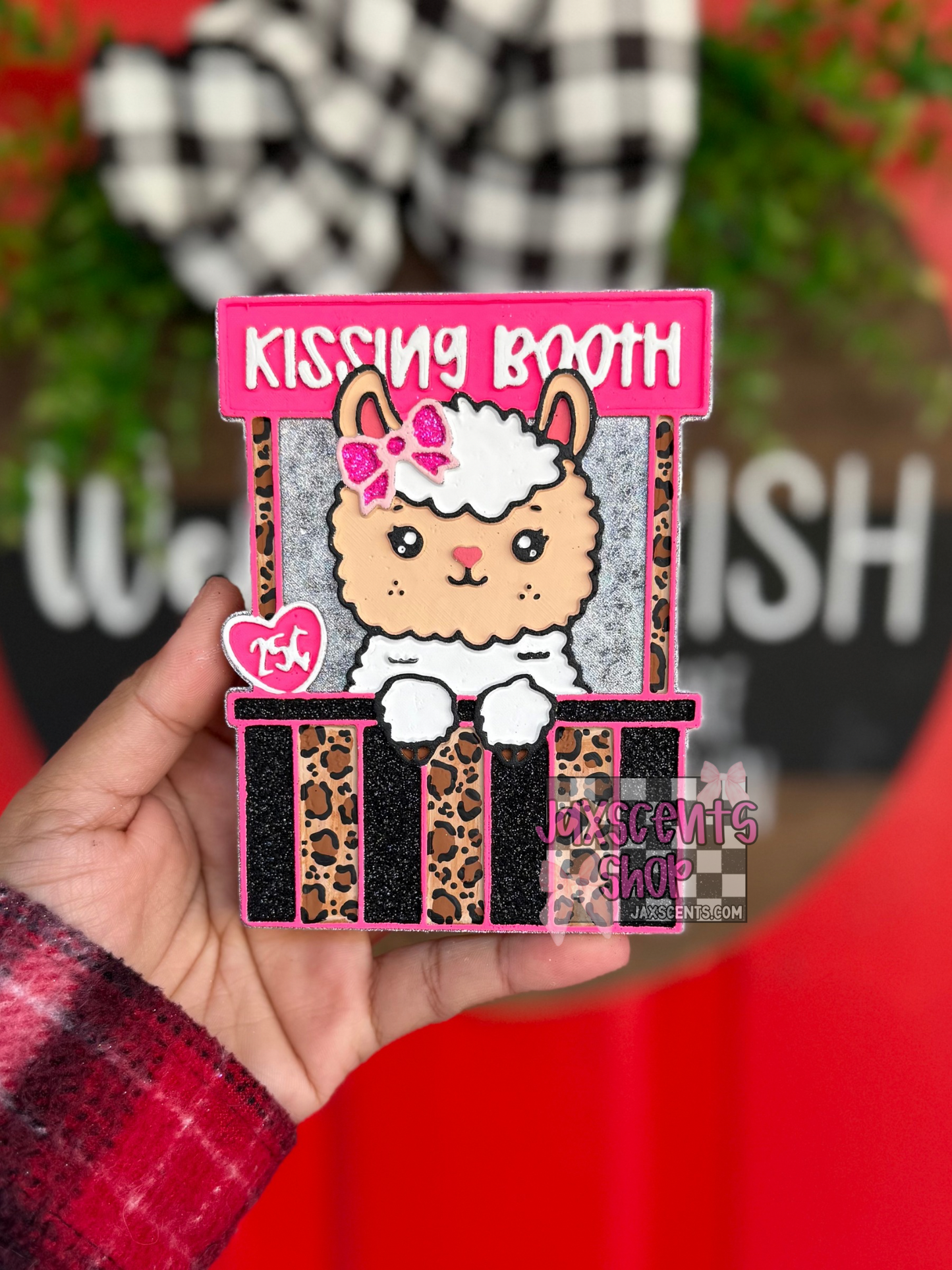 Llama Kissing Both Car Freshie