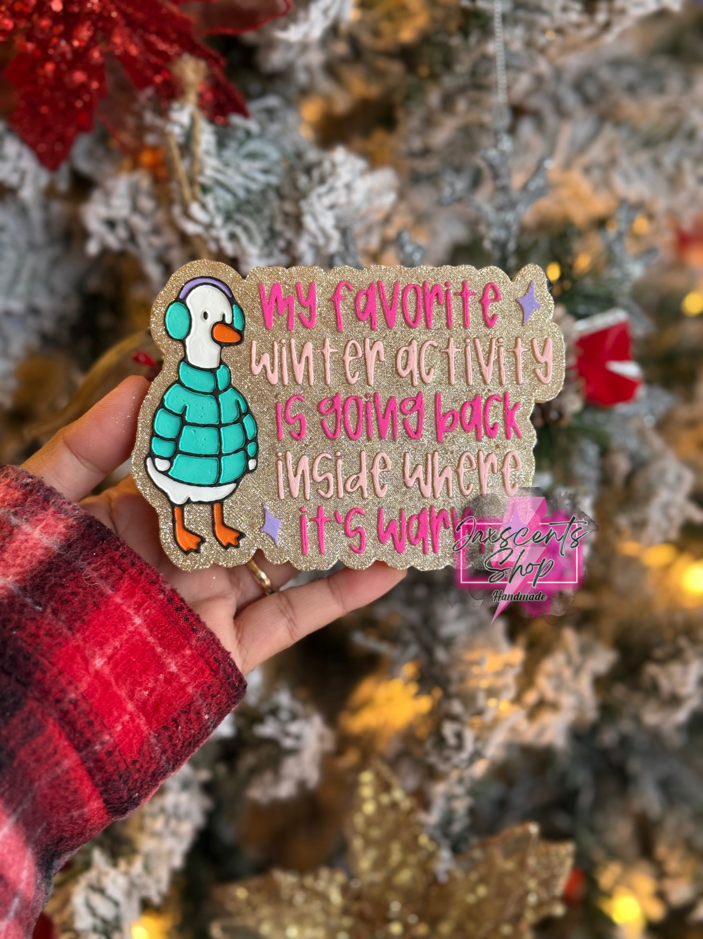 Winter Activity Goose Car Freshie