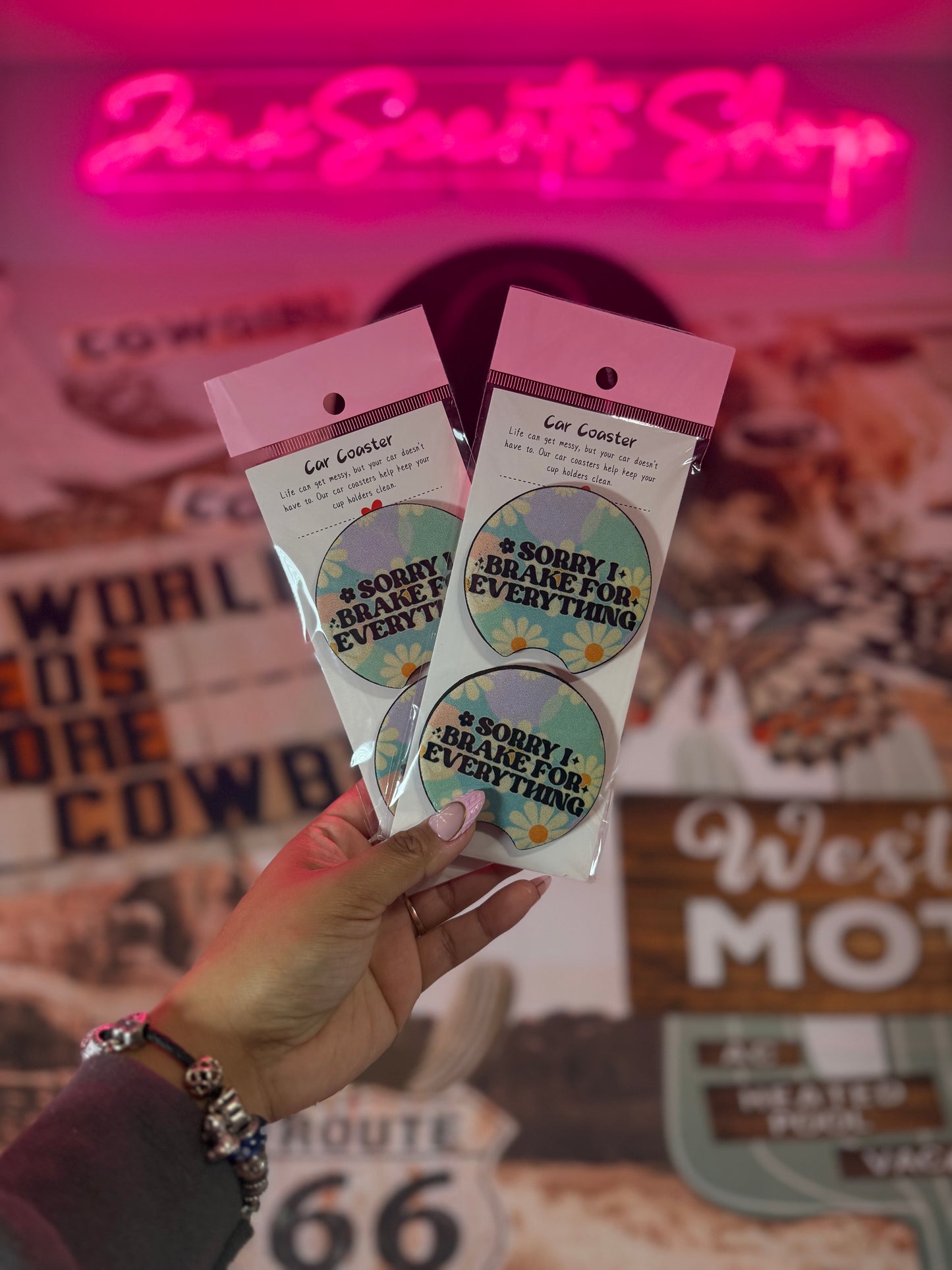 Sorry I Brake For Everything Coaster Set