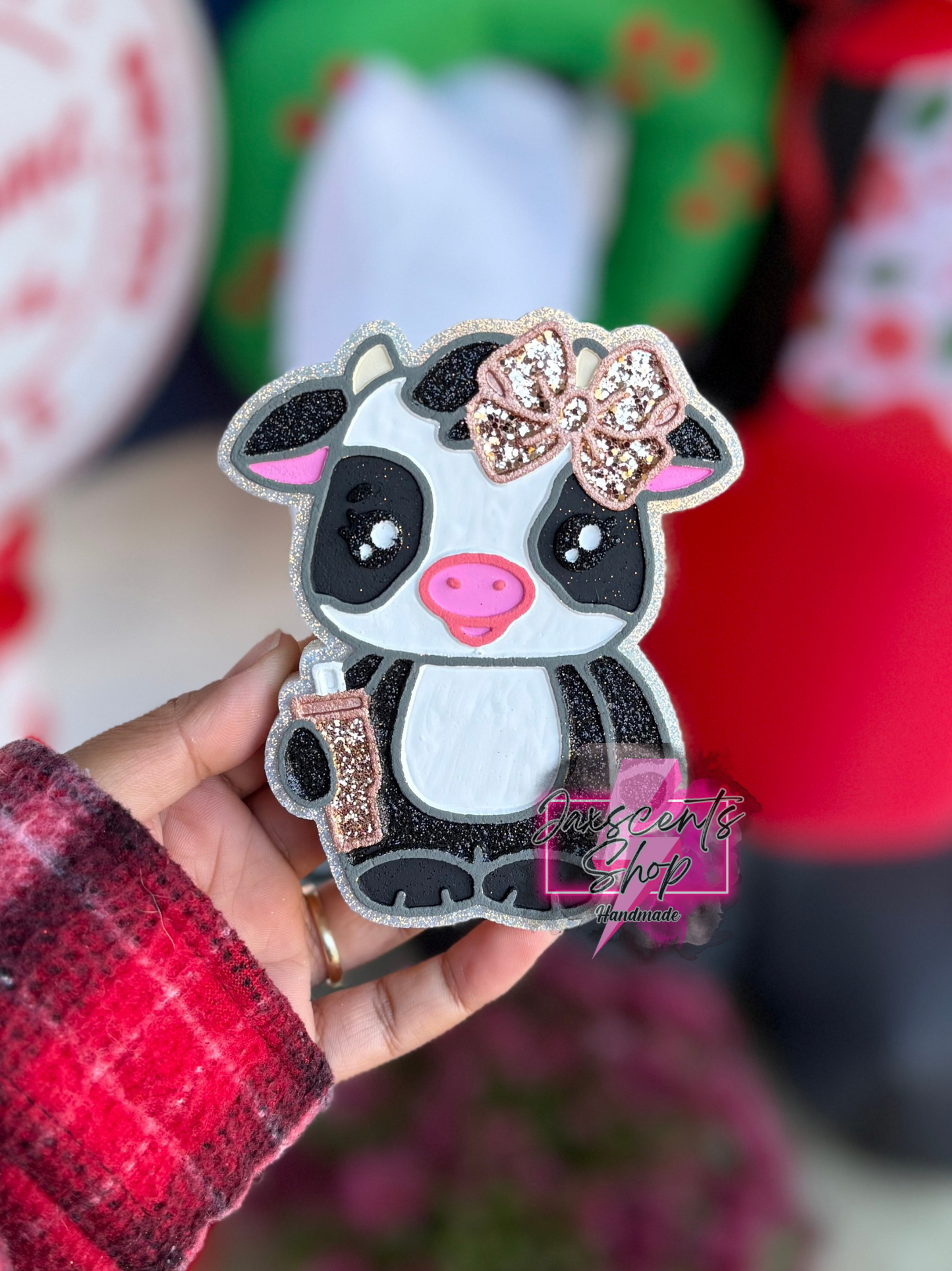 Baby Cow with Tumbler & Bow