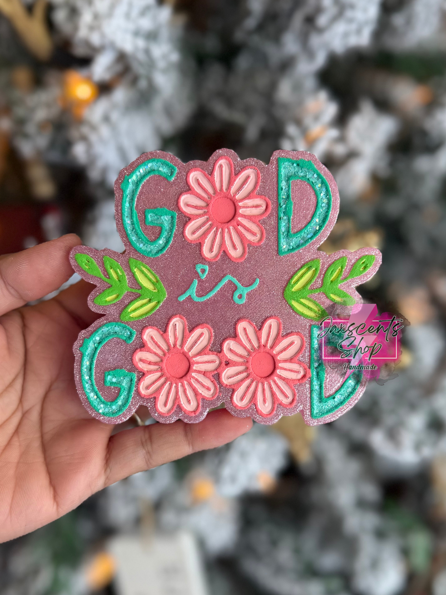 God is Good Floral Car Freshie
