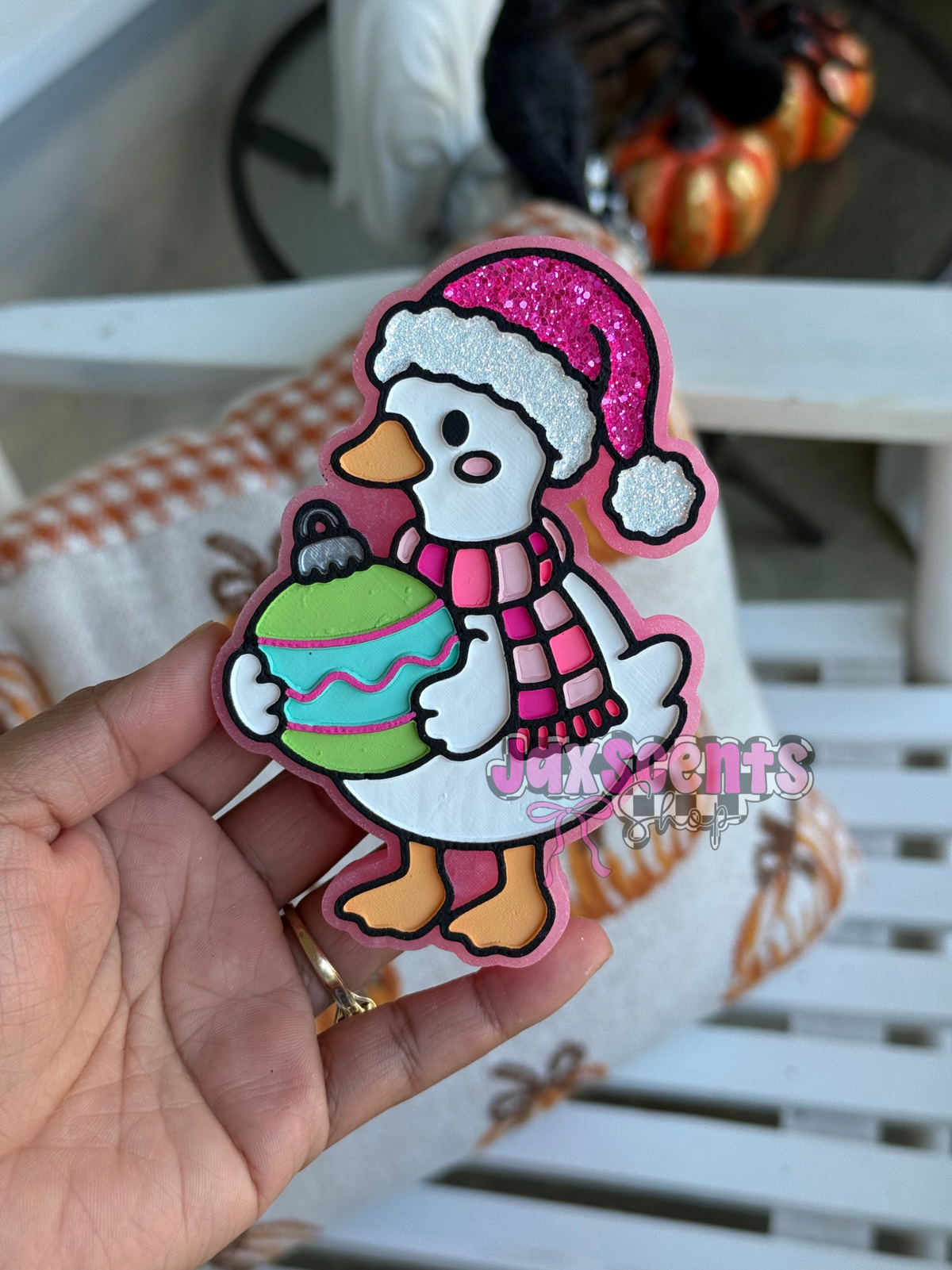 Christmas Goose w/ Ornament Car Freshie