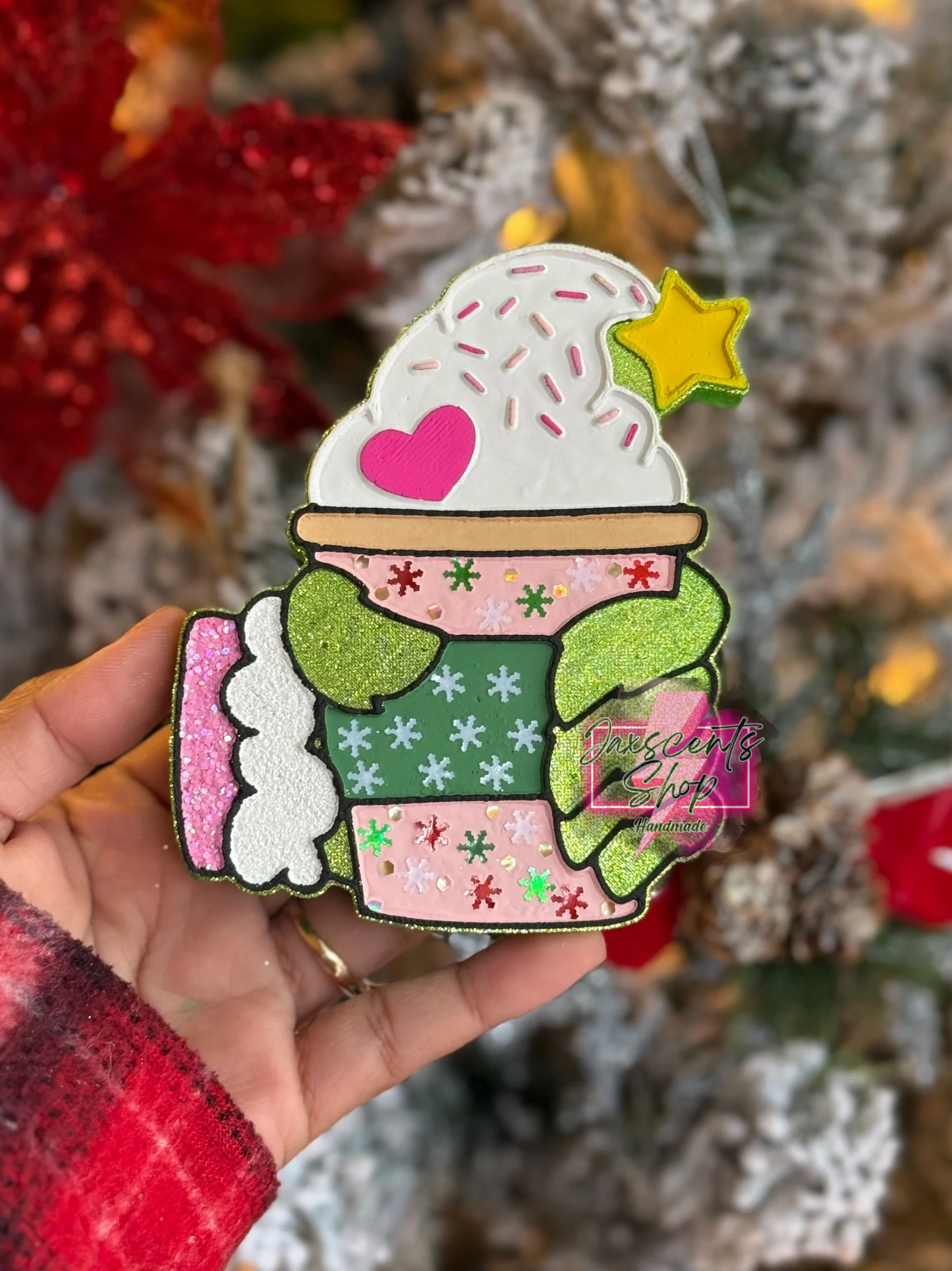 Green Man Christmas Coffee Mug Car Freshie