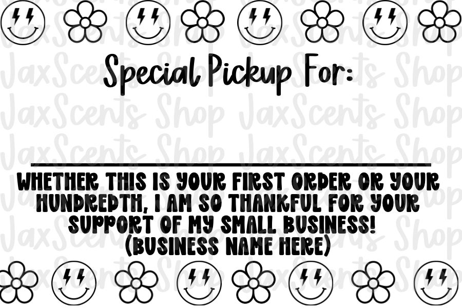 Floral Smiley Pickup For Sticker Labels (3x2)