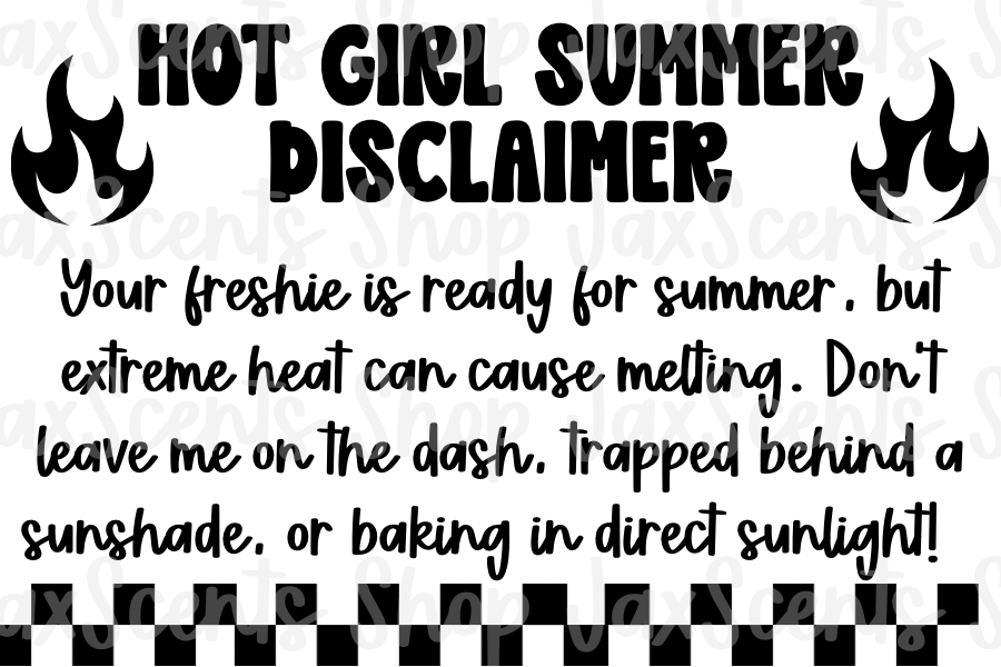 Hot Girl Summer Disclaimer Label Stickers (3x2)