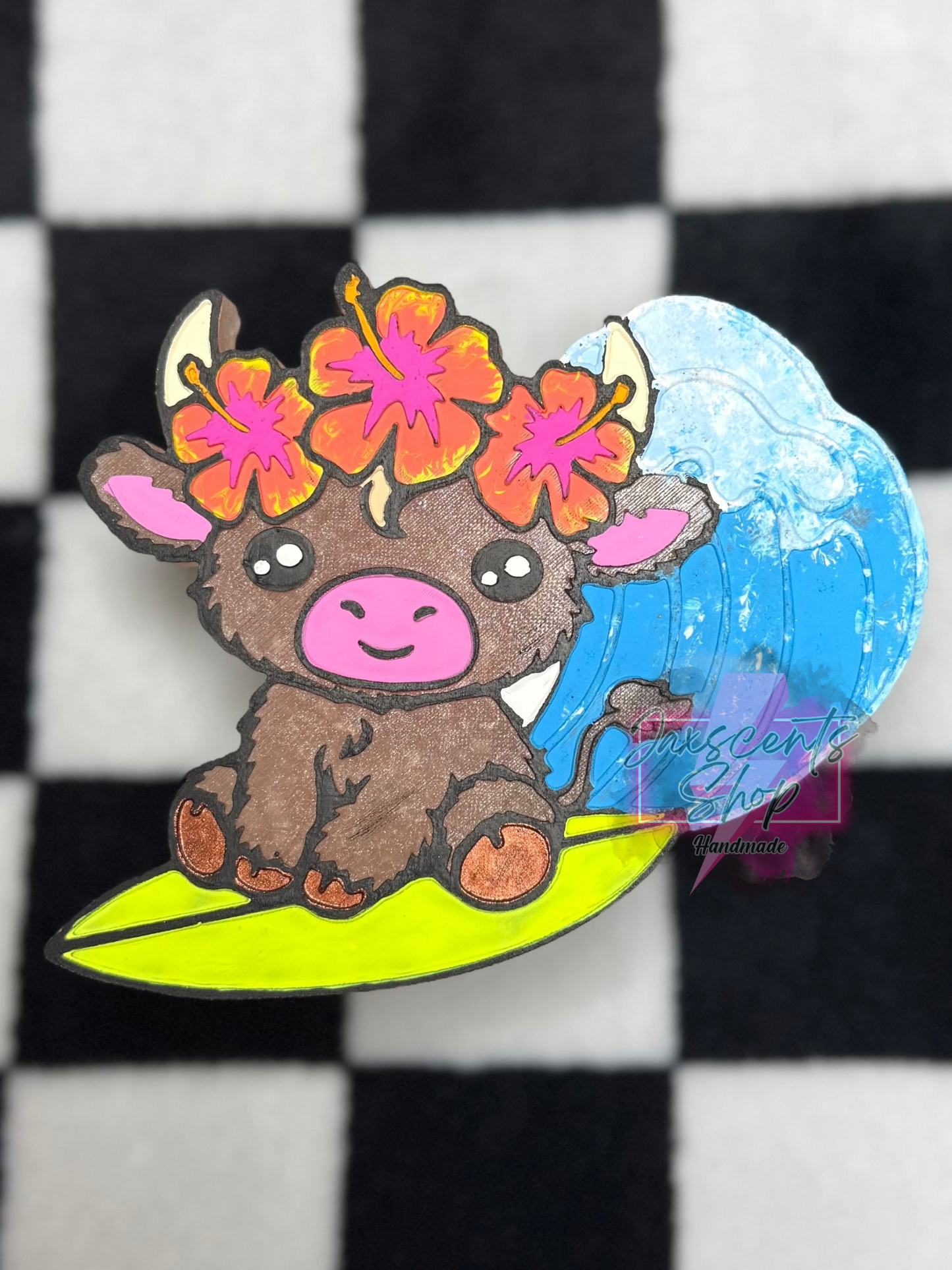Surfing Highland Cow
