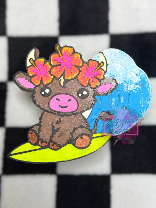 Surfing Highland Cow