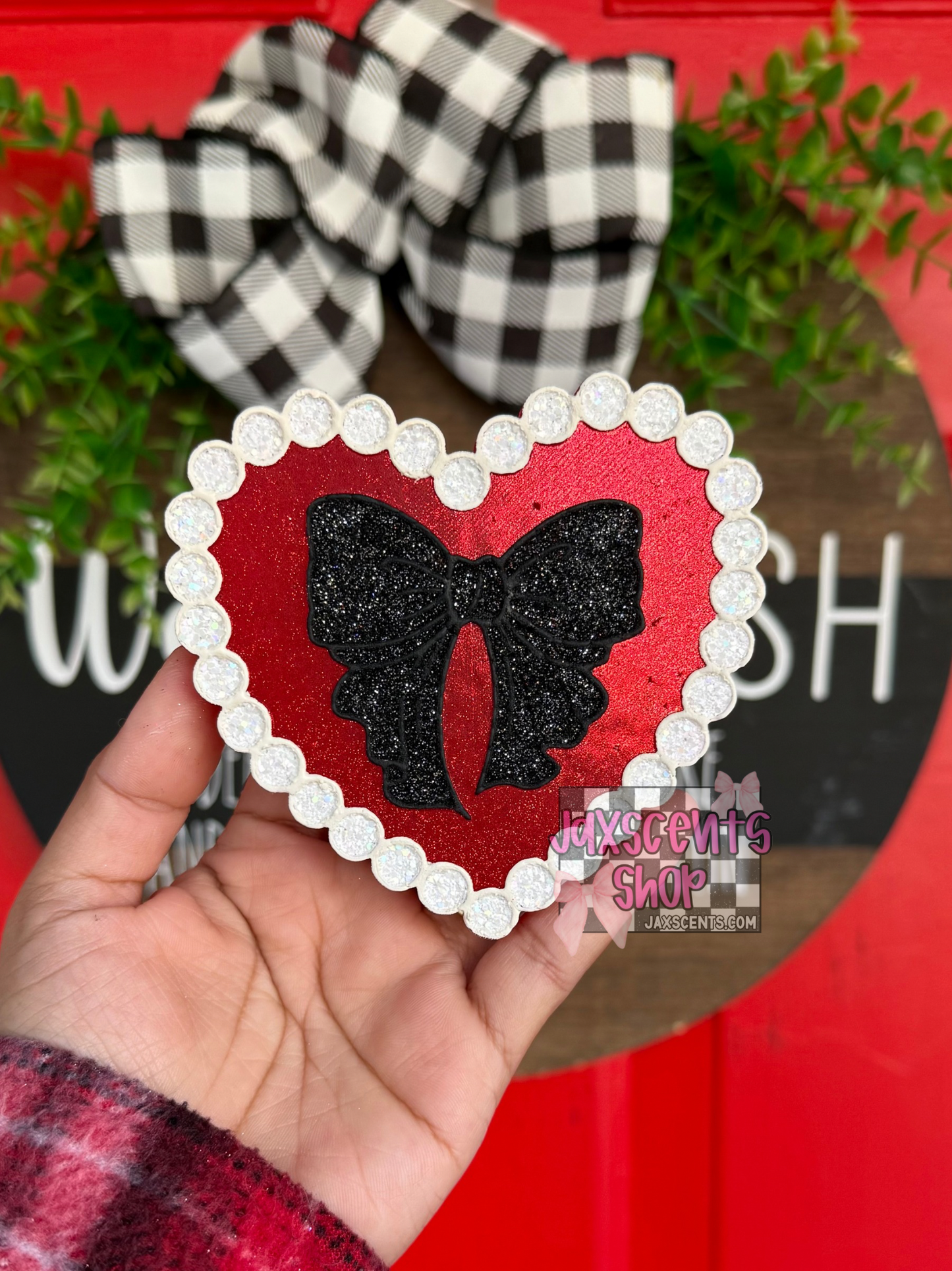 Pearl Bow Heart Car Freshie