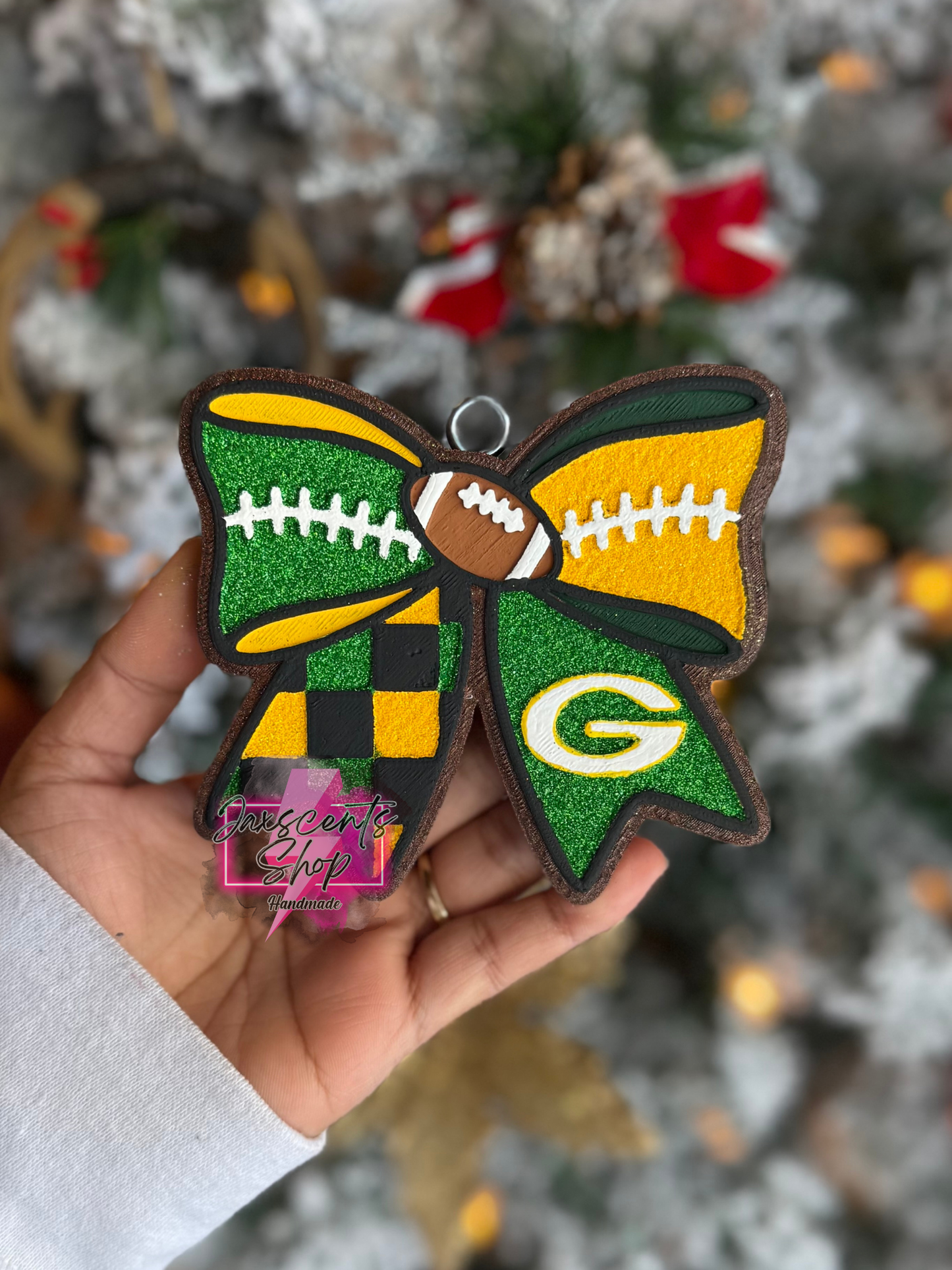 Green Bay Football Bow Car Freshie