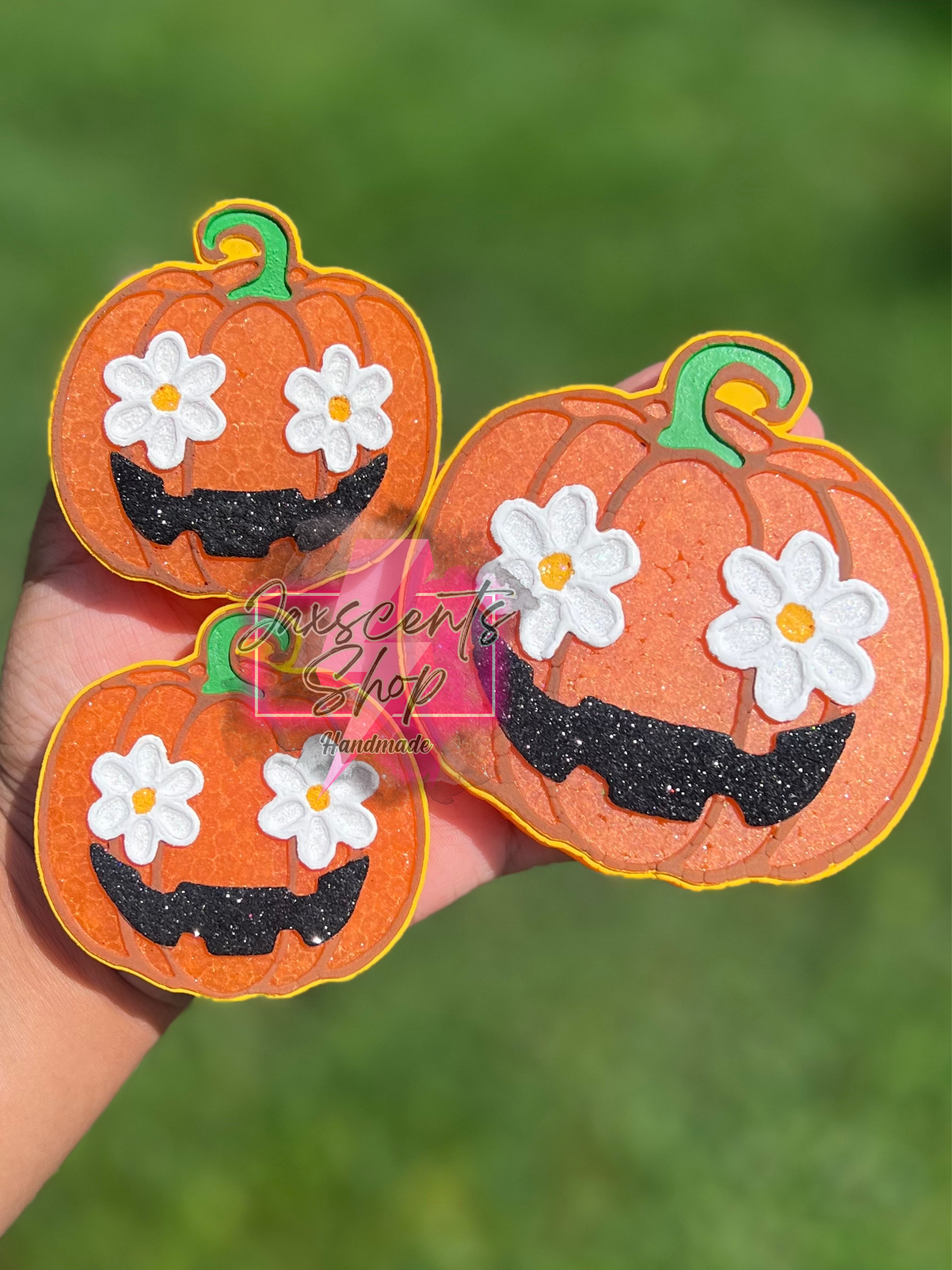 Pumpkin With Flower Eyes VENT CLIPS