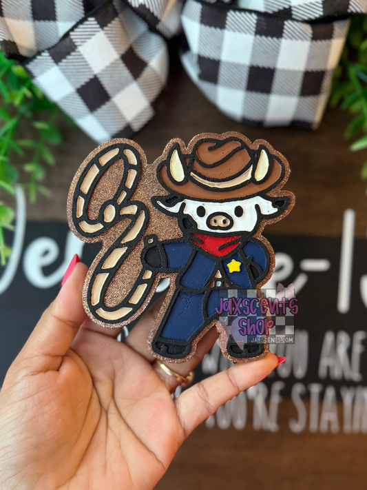 Cowboy Cow Car Freshie