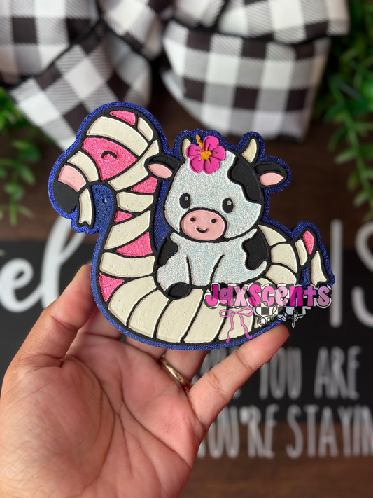 Cow in Flamingo Mummy Car Freshie