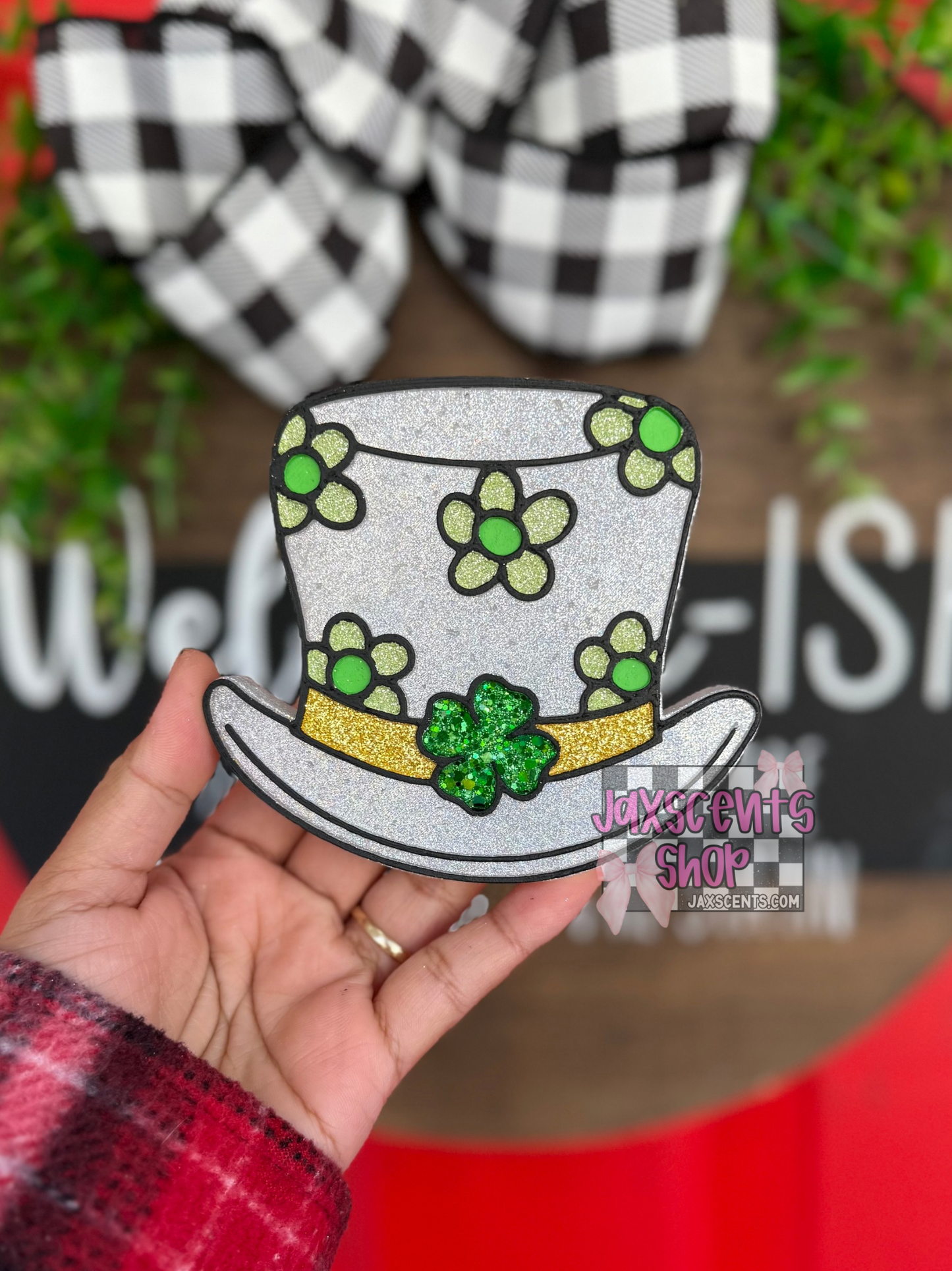 Floral Leprechaun Hat Car Freshie