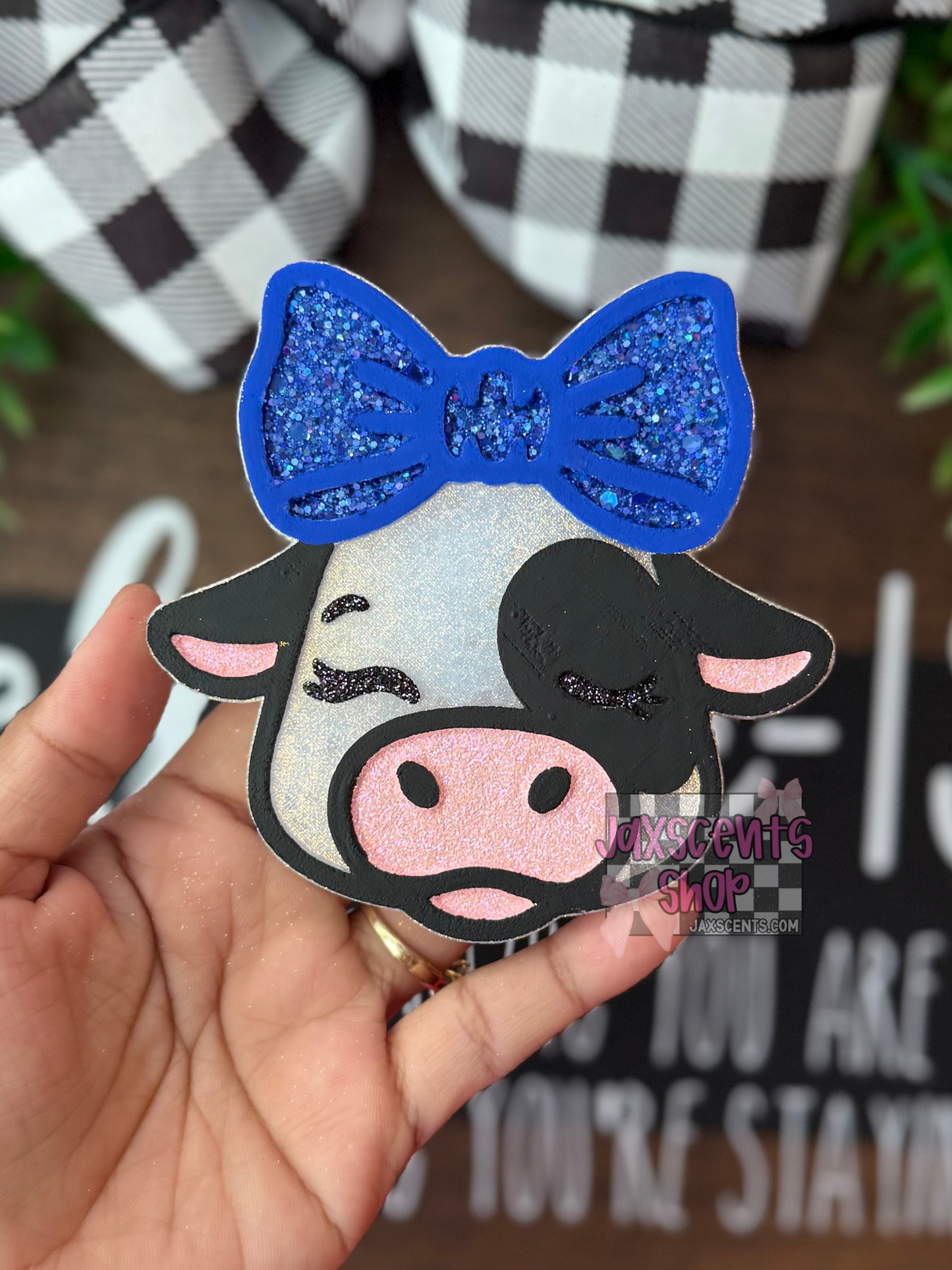 Cute Cow with Bow Car Freshie