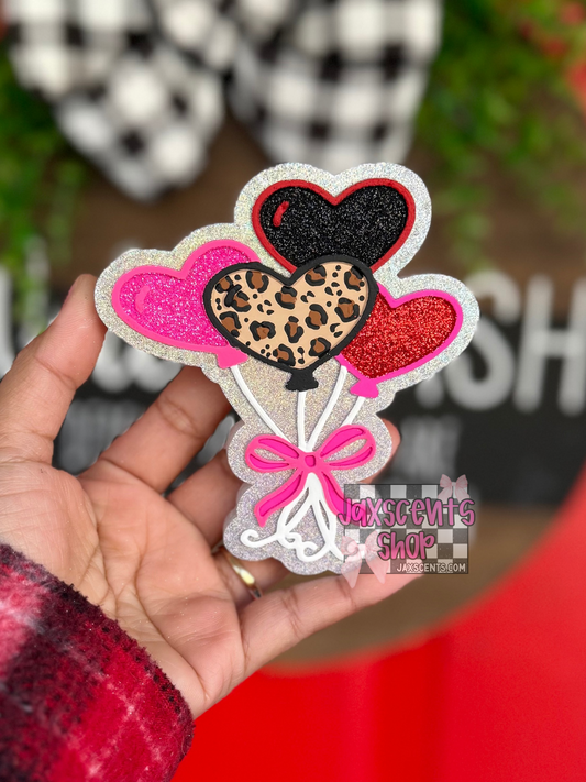 Balloon Hearts with Bow Car Freshie