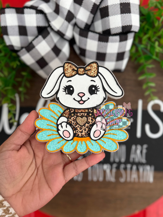 Bunny on Flower Car Freshie