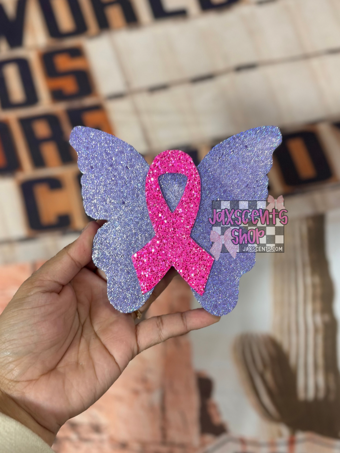 Awareness Ribbon Butterfly Car Freshie