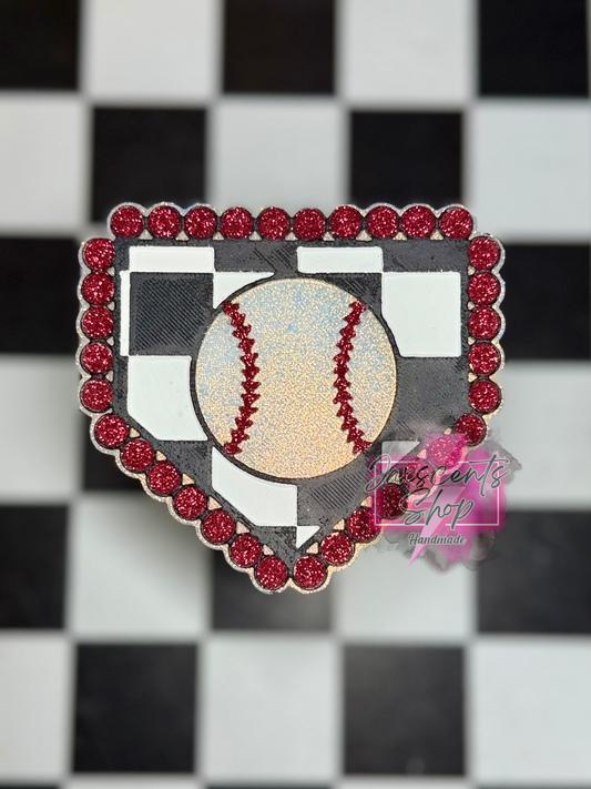 Checkered Home Plate Baseball