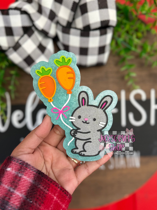 Bunny with Carrot Balloons Car Freshie