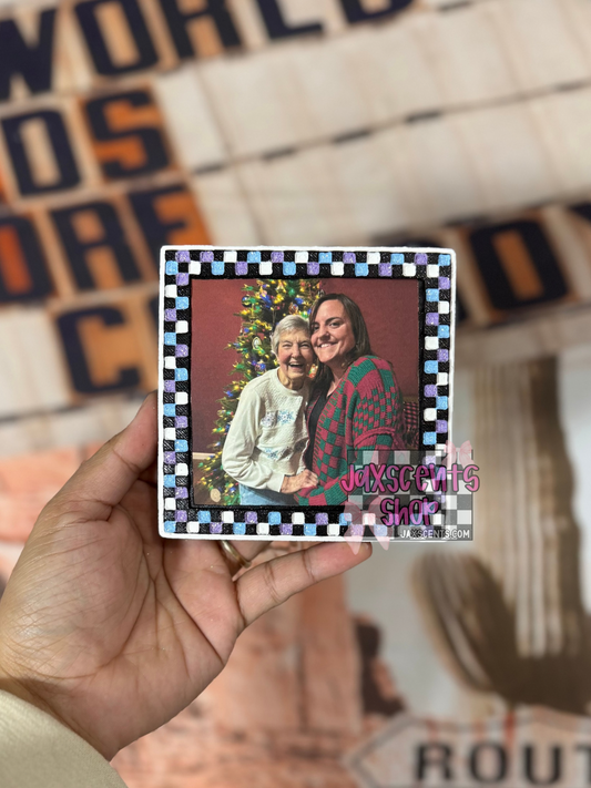Checker Frame (Custom Photo) Car Freshie