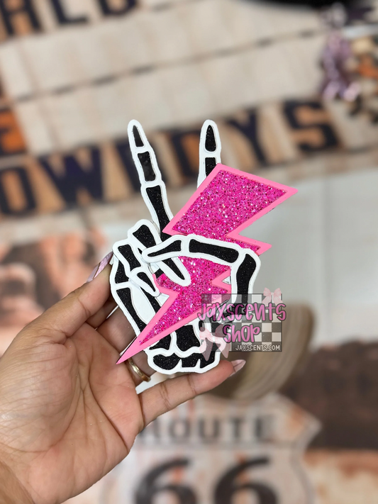 Skelly Lightning Bolt Car Freshie