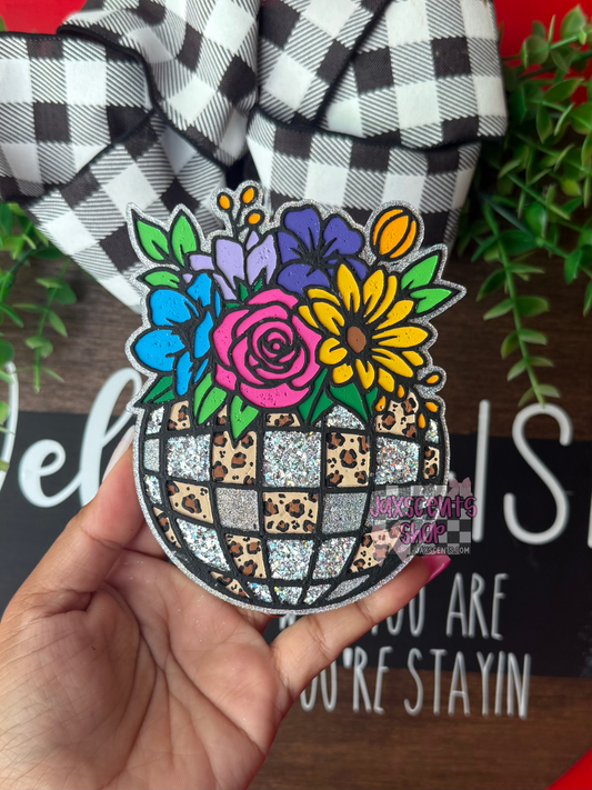 Floral Disco Ball Car Freshie