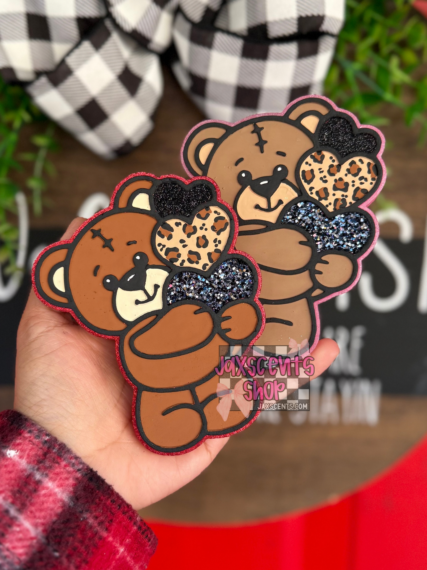 Bear Holding Hearts Car Freshie