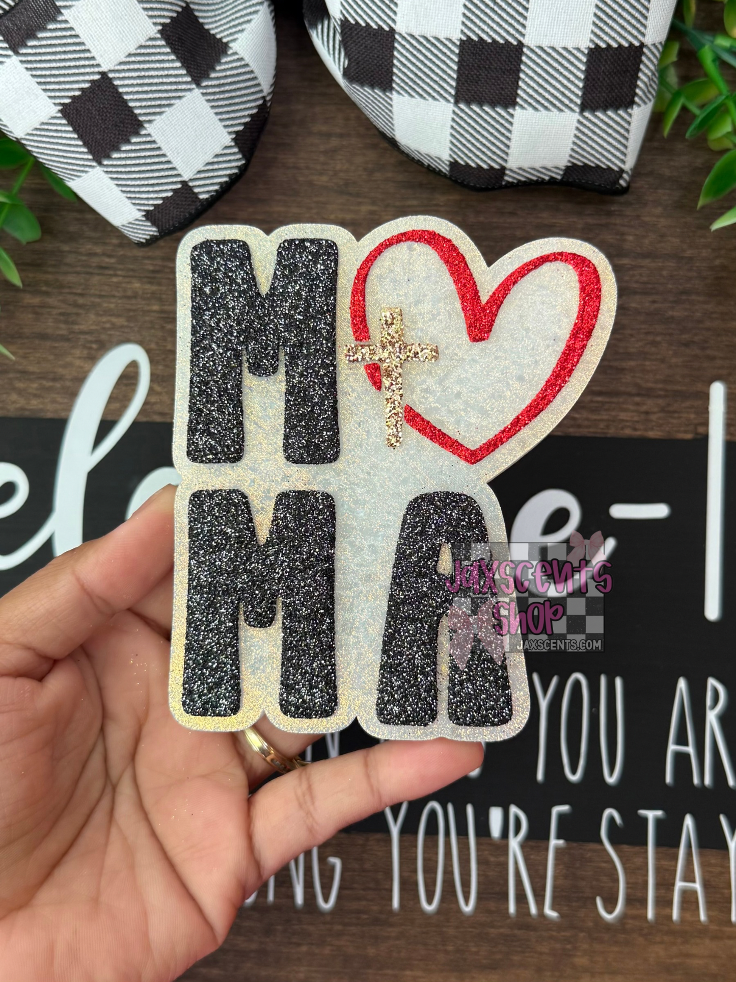 Mama Heart Cross Car Freshie